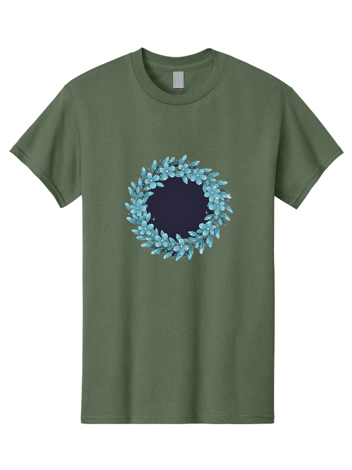 Blue-Flowers-Wreath Men'S Graphic Tee, 100% Cotton, Comfortable Casual Summer Wear, Machine Washable, Vintage Camera, Old Camera, Antique Camera, Black Camera, Classic Photography, Photography Equipment, Nostalgic Device, Film Camera, Bah602 3