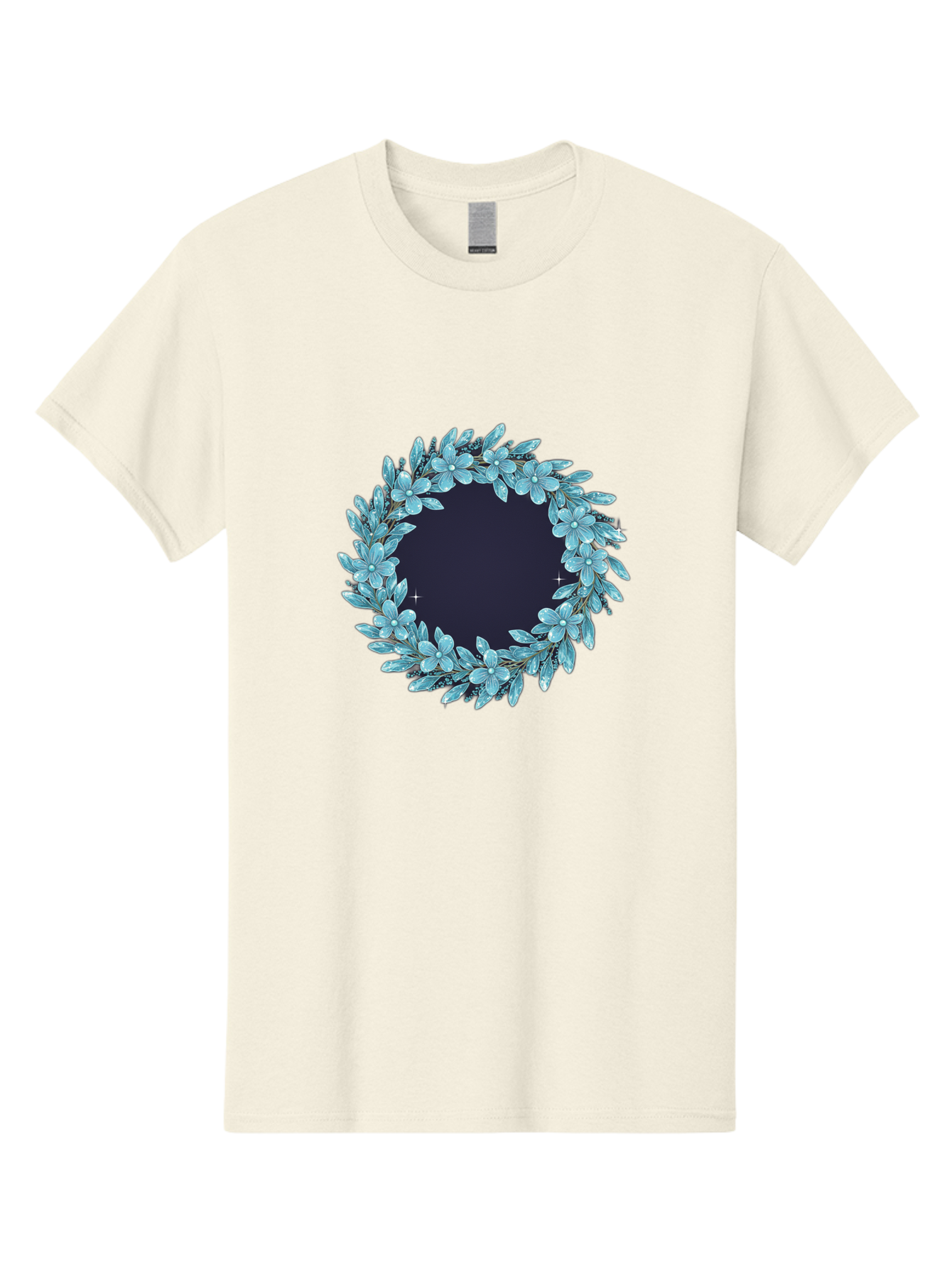 Blue-Flowers-Wreath Men'S Graphic Tee, 100% Cotton, Comfortable Casual Summer Wear, Machine Washable, Vintage Camera, Old Camera, Antique Camera, Black Camera, Classic Photography, Photography Equipment, Nostalgic Device, Film Camera, Bah602 2