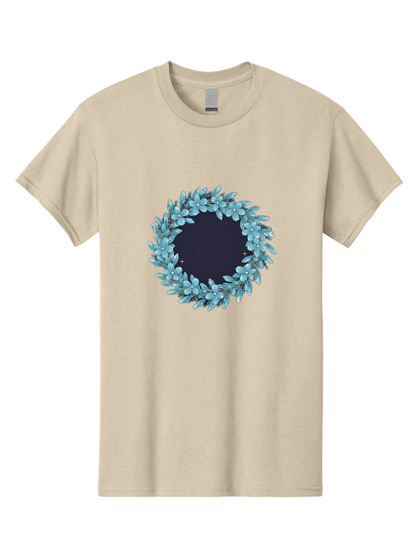 Blue-Flowers-Wreath Men'S Graphic Tee, 100% Cotton, Comfortable Casual Summer Wear, Machine Washable, Vintage Camera, Old Camera, Antique Camera, Black Camera, Classic Photography, Photography Equipment, Nostalgic Device, Film Camera, Bah602 8