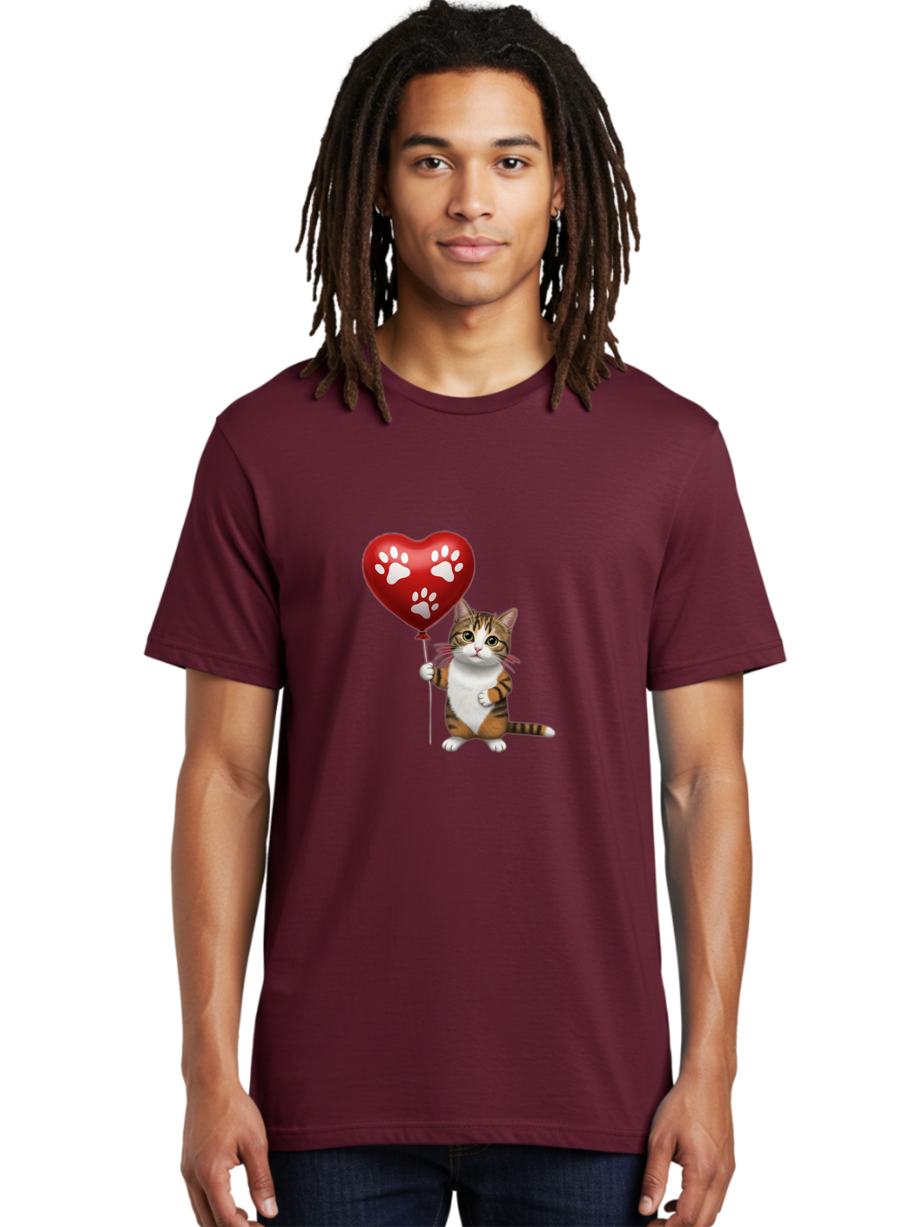 Cat-Holding-Heart-Balloon Men'S Graphic Tee, 100% Cotton, Comfortable Casual Summer Wear, Machine Washable, Vintage Camera, Old Camera, Antique Camera, Black Camera, Classic Photography, Photography Equipment, Nostalgic Device, Film Camera, Bah704 21