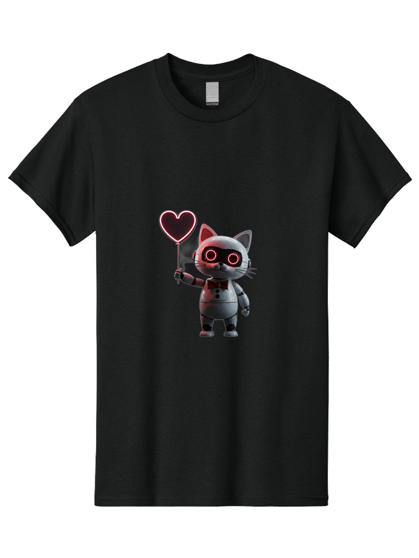 Cat-Robot-Heart Men'S Graphic Tee, 100% Cotton, Comfortable Casual Summer Wear, Machine Washable, Vintage Camera, Old Camera, Antique Camera, Black Camera, Classic Photography, Photography Equipment, Nostalgic Device, Film Camera, Camera Art Bah706 5