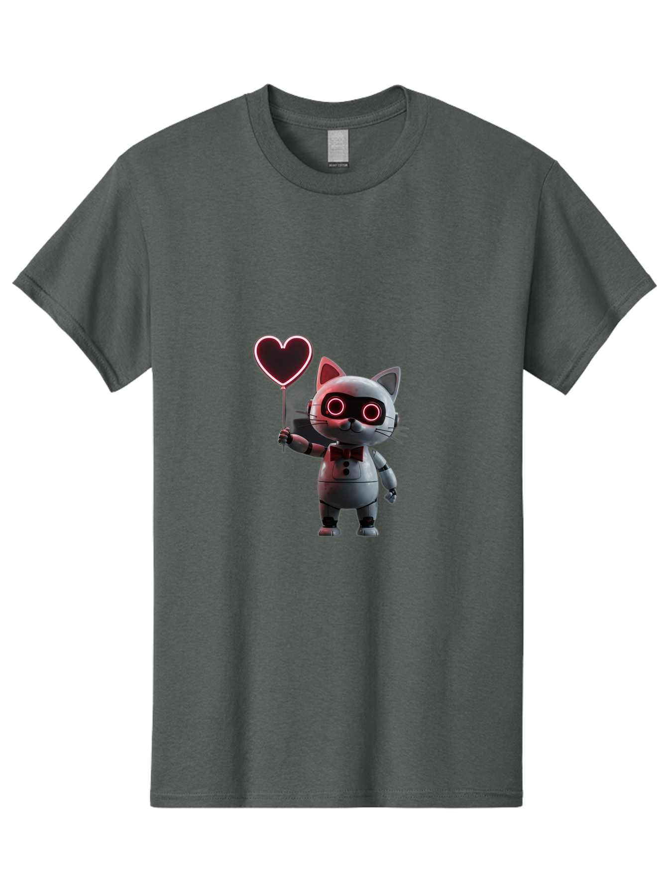 Cat-Robot-Heart Men'S Graphic Tee, 100% Cotton, Comfortable Casual Summer Wear, Machine Washable, Vintage Camera, Old Camera, Antique Camera, Black Camera, Classic Photography, Photography Equipment, Nostalgic Device, Film Camera, Camera Art Bah706 3