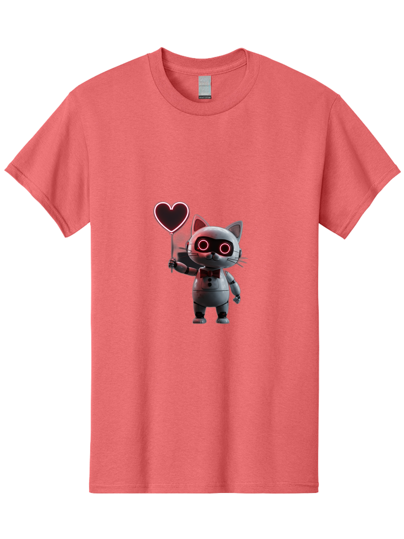 Cat-Robot-Heart Men'S Graphic Tee, 100% Cotton, Comfortable Casual Summer Wear, Machine Washable, Vintage Camera, Old Camera, Antique Camera, Black Camera, Classic Photography, Photography Equipment, Nostalgic Device, Film Camera, Camera Art Bah706 2