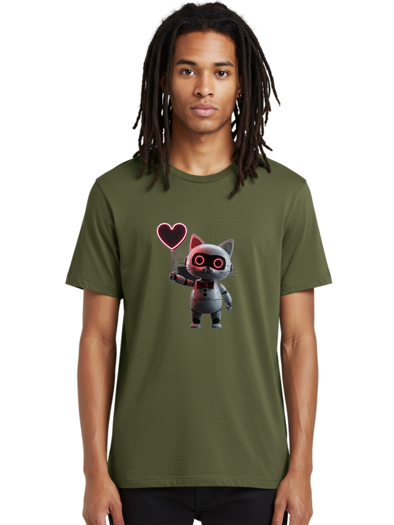 Cat-Robot-Heart Men'S Graphic Tee, 100% Cotton, Comfortable Casual Summer Wear, Machine Washable, Vintage Camera, Old Camera, Antique Camera, Black Camera, Classic Photography, Photography Equipment, Nostalgic Device, Film Camera, Camera Art Bah706 29