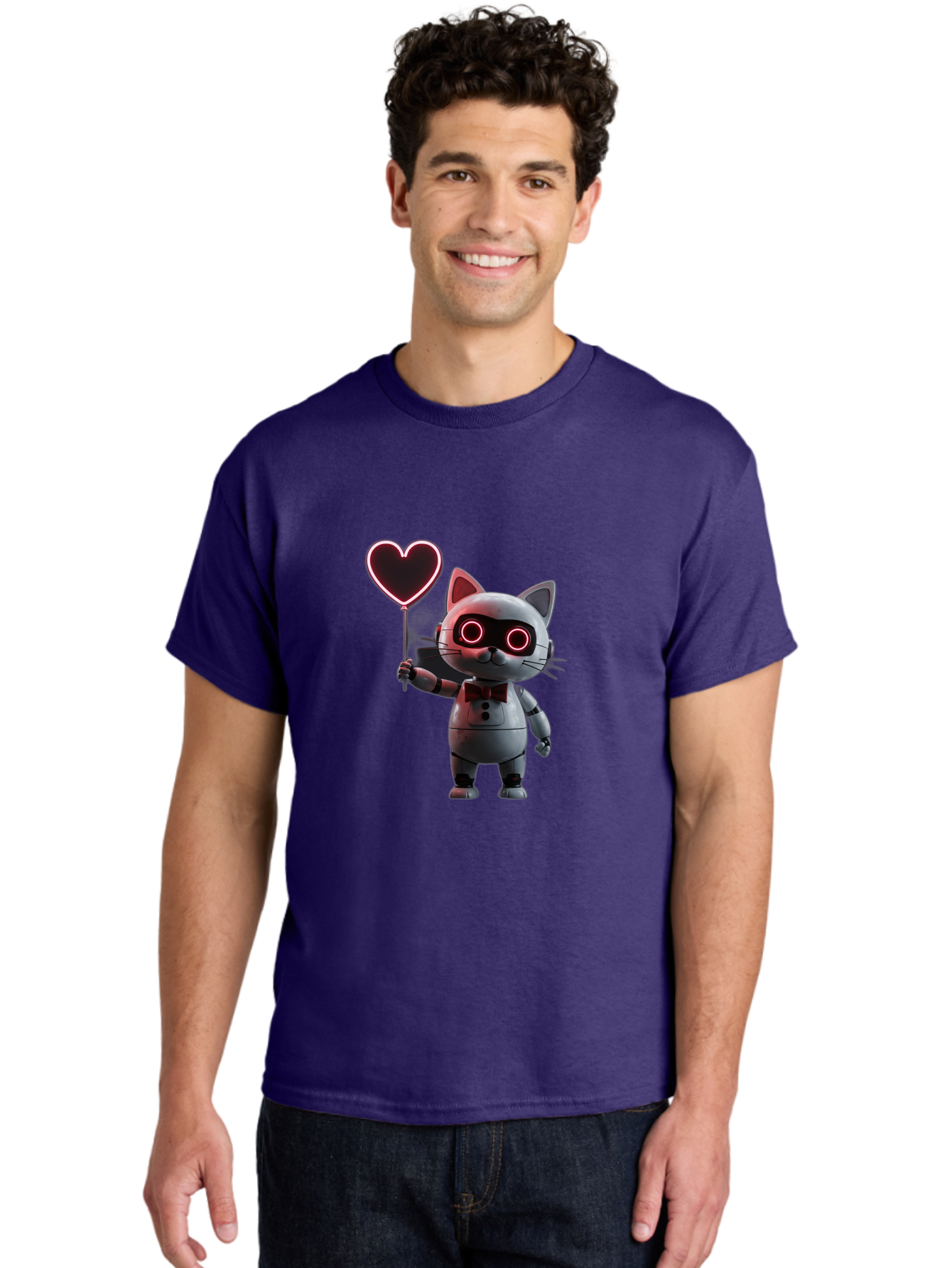 Cat-Robot-Heart Men'S Graphic Tee, 100% Cotton, Comfortable Casual Summer Wear, Machine Washable, Vintage Camera, Old Camera, Antique Camera, Black Camera, Classic Photography, Photography Equipment, Nostalgic Device, Film Camera, Camera Art Bah706 28