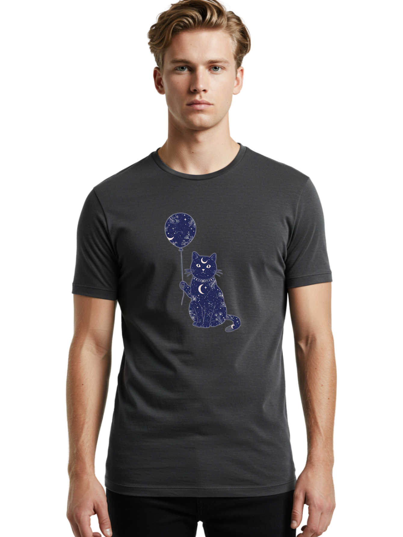 Cat-With-Galaxy-Balloon Men'S Graphic Tee, 100% Cotton, Comfortable Casual Summer Wear, Machine Washable, Vintage Camera, Old Camera, Antique Camera, Black Camera, Classic Photography, Photography Equipment, Nostalgic Device, Film Camera, Bah707 17