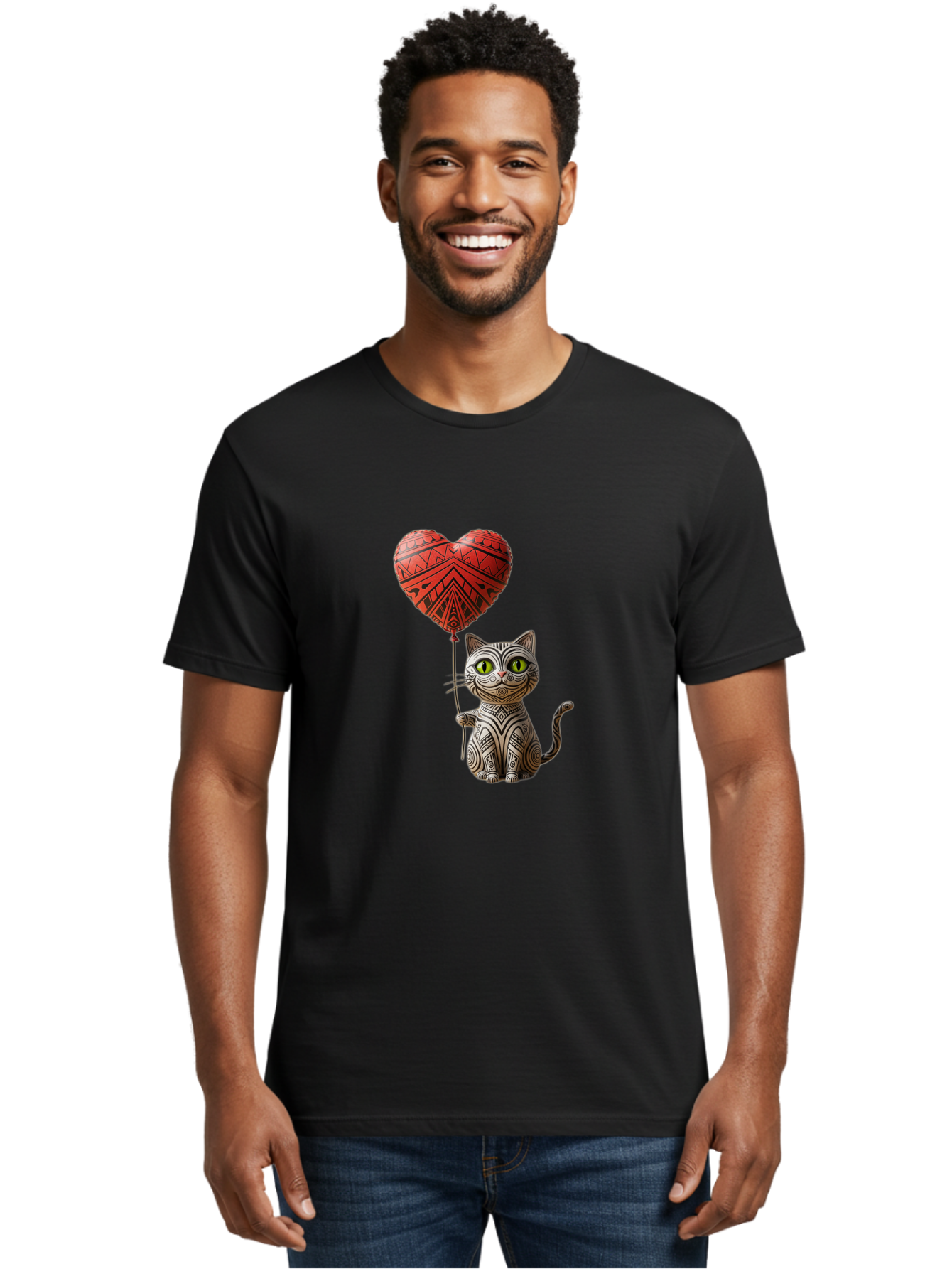 Cat-With-Heart-Balloon-1 Men'S Graphic Tee, 100% Cotton, Comfortable Casual Summer Wear, Machine Washable, Vintage Camera, Old Camera, Antique Camera, Black Camera, Classic Photography, Photography Equipment, Nostalgic Device, Film Camera, Bah708 29