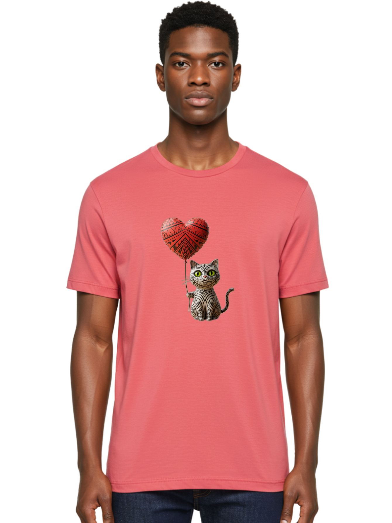Cat-With-Heart-Balloon-1 Men'S Graphic Tee, 100% Cotton, Comfortable Casual Summer Wear, Machine Washable, Vintage Camera, Old Camera, Antique Camera, Black Camera, Classic Photography, Photography Equipment, Nostalgic Device, Film Camera, Bah708 16