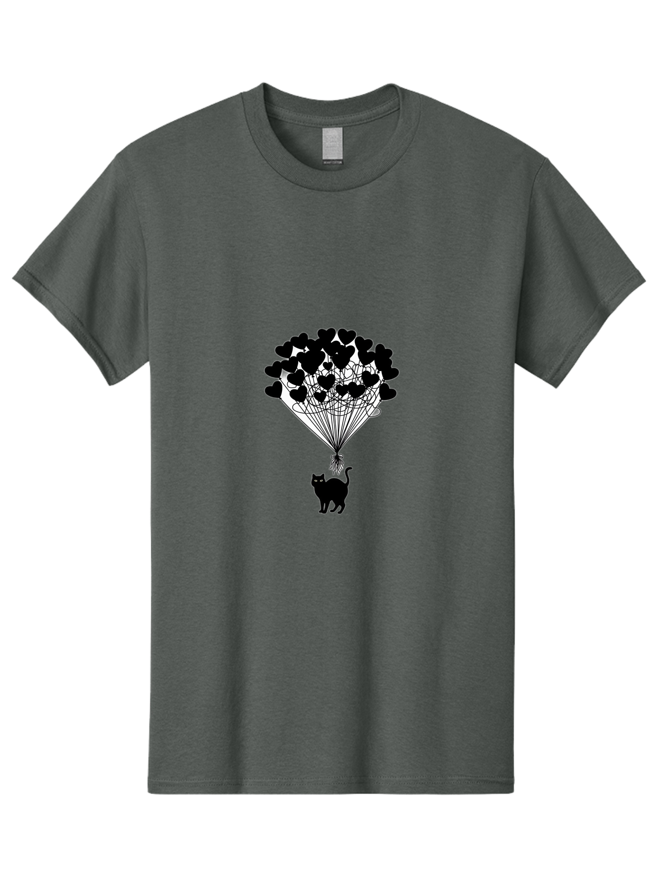Cat-With-Heart-Balloon-2 Men'S Graphic Tee, 100% Cotton, Comfortable Casual Summer Wear, Machine Washable, Vintage Camera, Old Camera, Antique Camera, Black Camera, Classic Photography, Photography Equipment, Nostalgic Device, Film Camera, Bah709 3