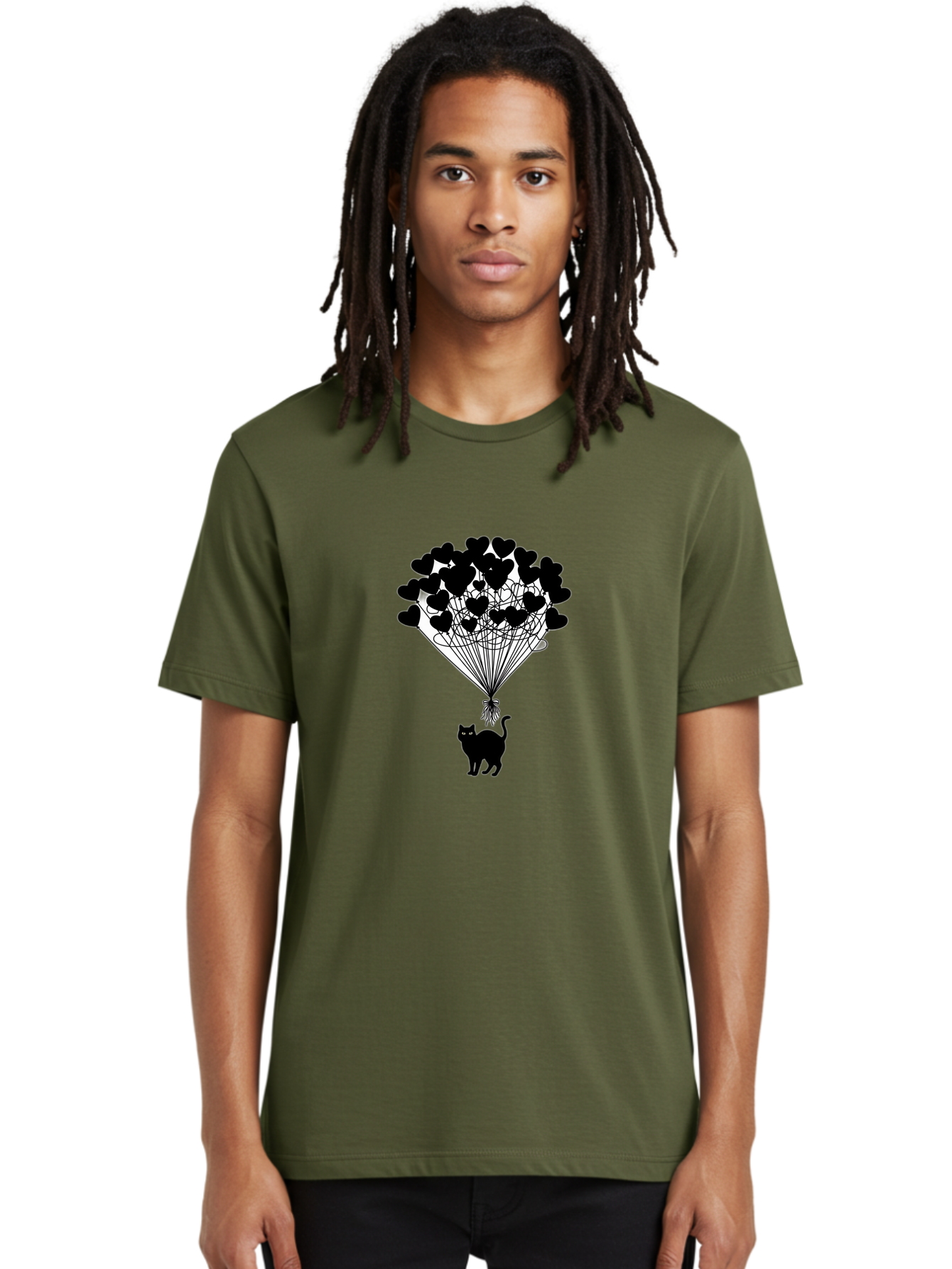 Cat-With-Heart-Balloon-2 Men'S Graphic Tee, 100% Cotton, Comfortable Casual Summer Wear, Machine Washable, Vintage Camera, Old Camera, Antique Camera, Black Camera, Classic Photography, Photography Equipment, Nostalgic Device, Film Camera, Bah709 17