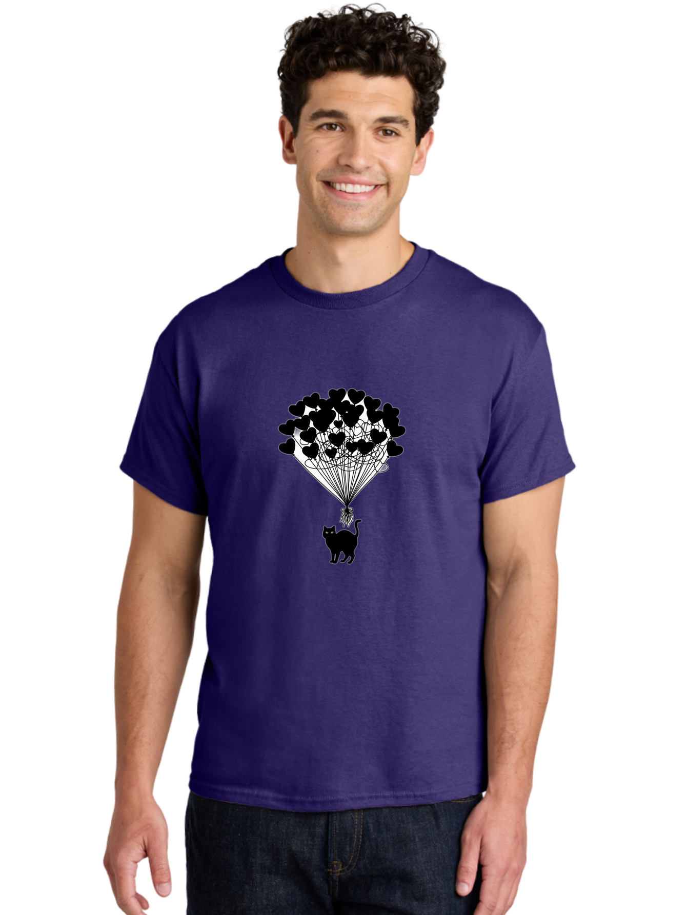 Cat-With-Heart-Balloon-2 Men'S Graphic Tee, 100% Cotton, Comfortable Casual Summer Wear, Machine Washable, Vintage Camera, Old Camera, Antique Camera, Black Camera, Classic Photography, Photography Equipment, Nostalgic Device, Film Camera, Bah709 26