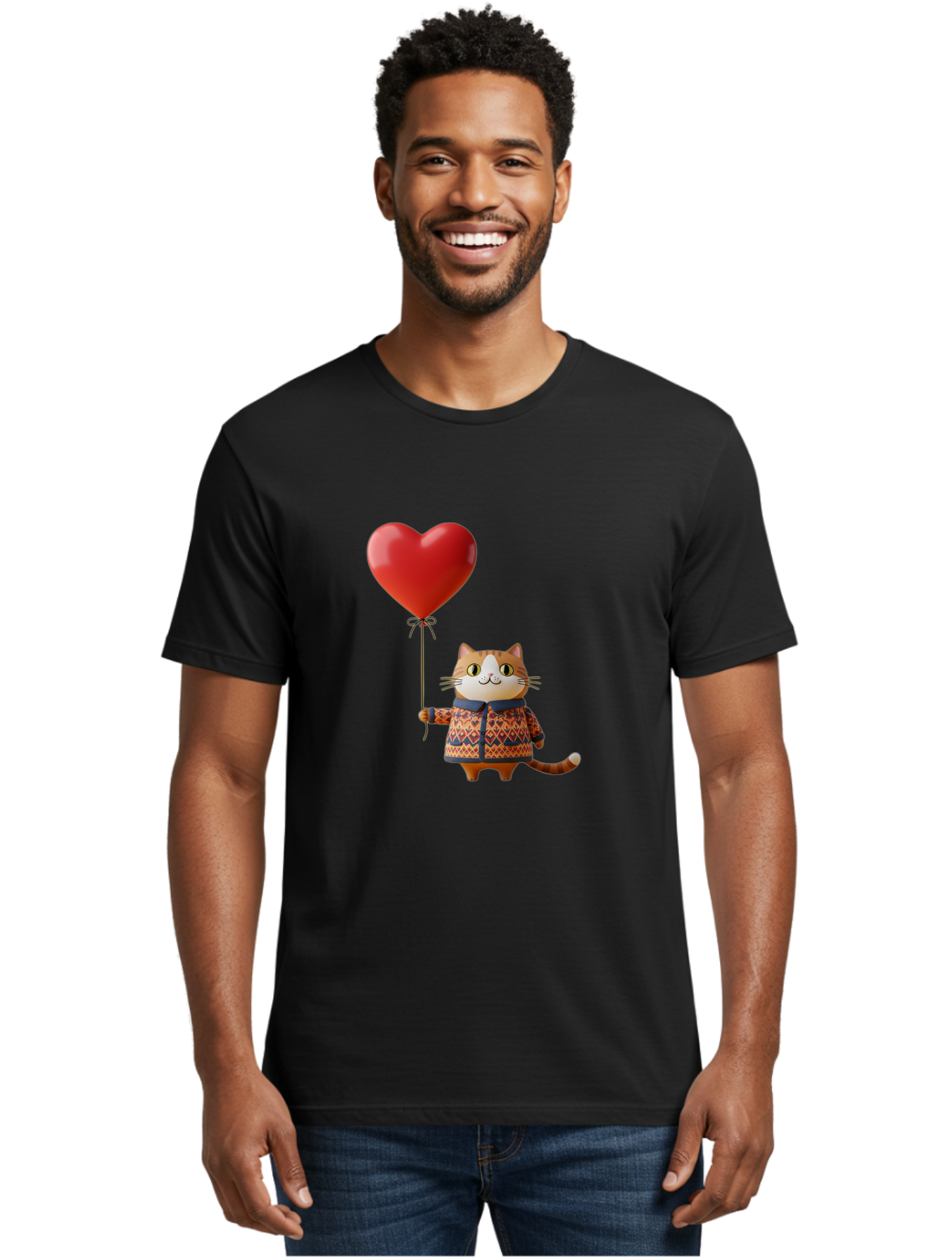 Cat-With-Heart-Balloon-3 Men'S Graphic Tee, 100% Cotton, Comfortable Casual Summer Wear, Machine Washable, Vintage Camera, Old Camera, Antique Camera, Black Camera, Classic Photography, Photography Equipment, Nostalgic Device, Film Camera, Bah710 21