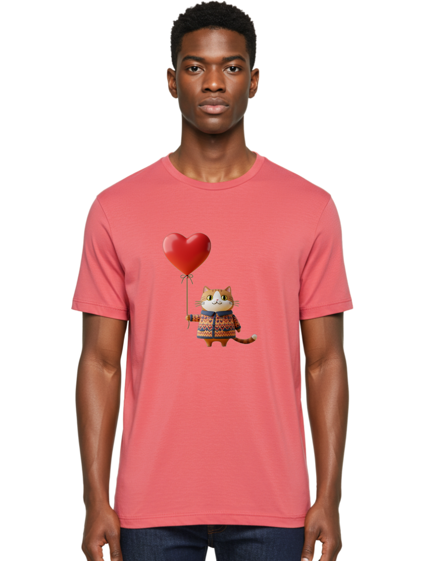 Cat-With-Heart-Balloon-3 Men'S Graphic Tee, 100% Cotton, Comfortable Casual Summer Wear, Machine Washable, Vintage Camera, Old Camera, Antique Camera, Black Camera, Classic Photography, Photography Equipment, Nostalgic Device, Film Camera, Bah710 30