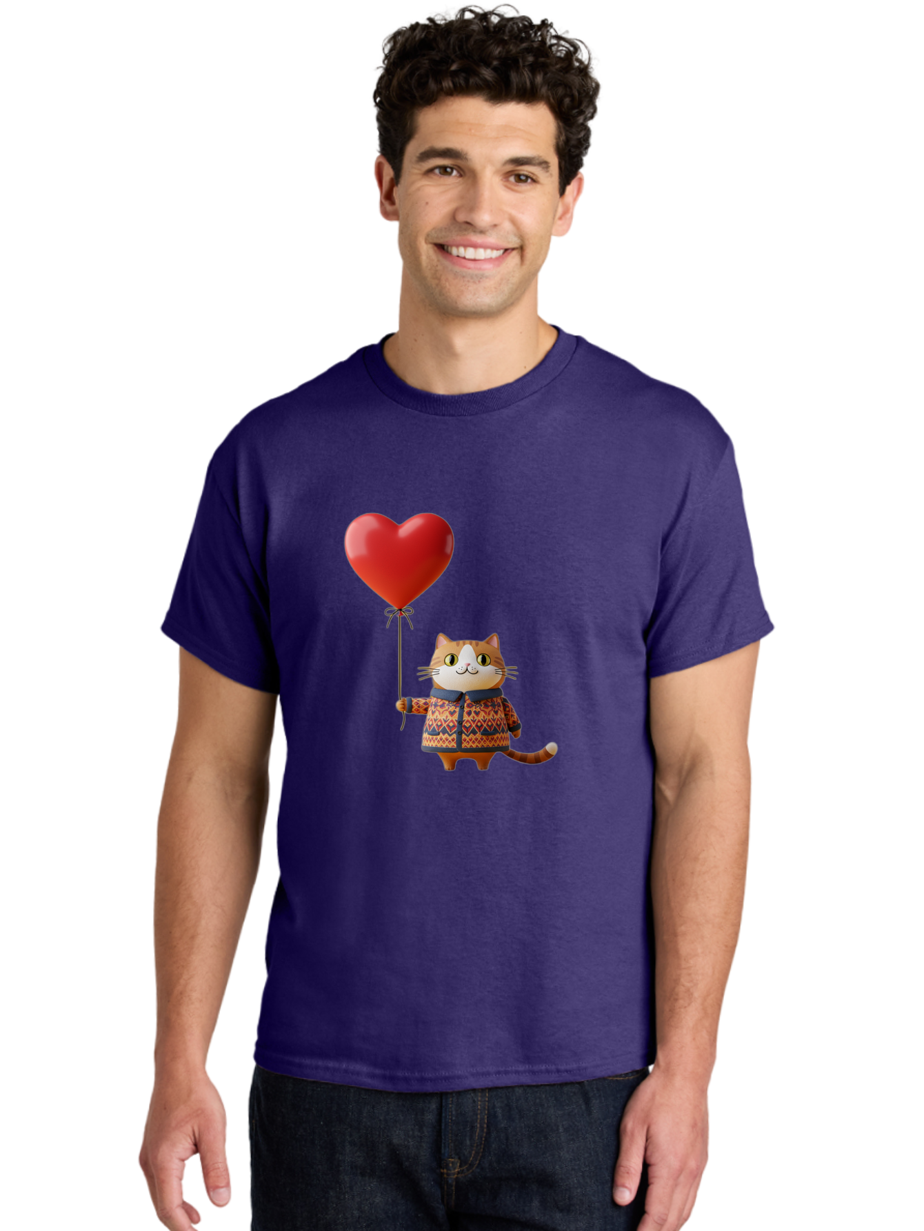 Cat-With-Heart-Balloon-3 Men'S Graphic Tee, 100% Cotton, Comfortable Casual Summer Wear, Machine Washable, Vintage Camera, Old Camera, Antique Camera, Black Camera, Classic Photography, Photography Equipment, Nostalgic Device, Film Camera, Bah710 19