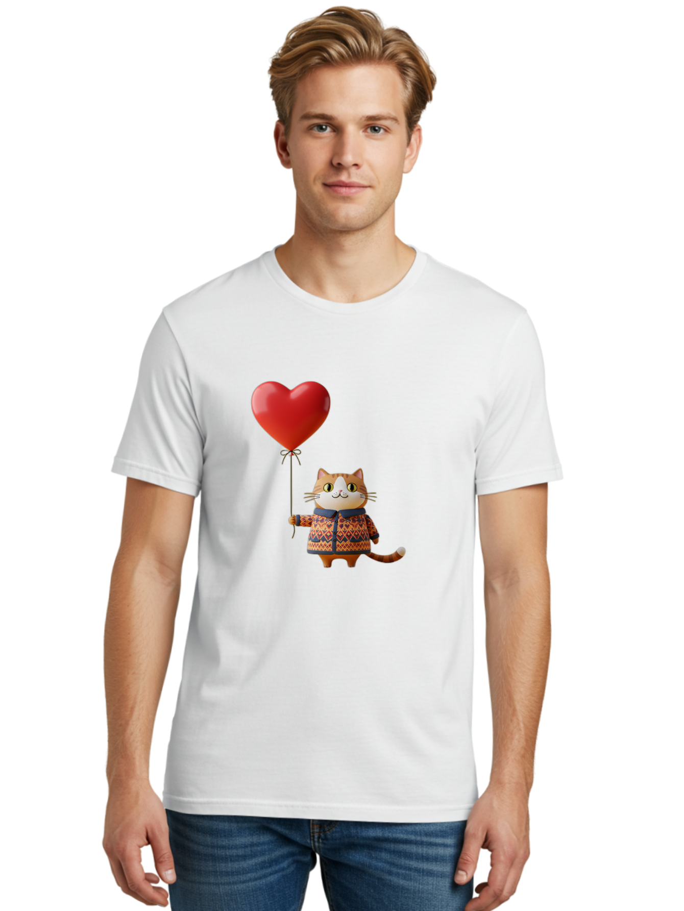 Cat-With-Heart-Balloon-3 Men'S Graphic Tee, 100% Cotton, Comfortable Casual Summer Wear, Machine Washable, Vintage Camera, Old Camera, Antique Camera, Black Camera, Classic Photography, Photography Equipment, Nostalgic Device, Film Camera, Bah710 20