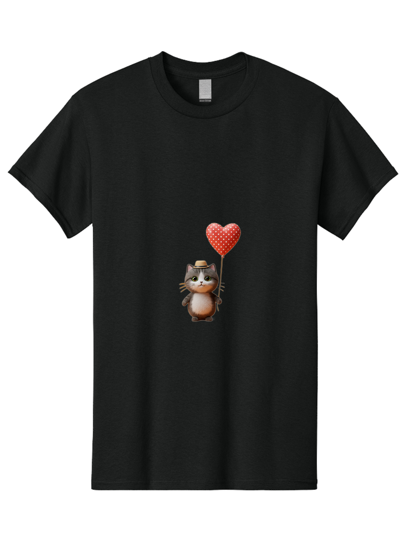 Cat-With-Heart-Balloon-4 Men'S Graphic Tee, 100% Cotton, Comfortable Casual Summer Wear, Machine Washable, Vintage Camera, Old Camera, Antique Camera, Black Camera, Classic Photography, Photography Equipment, Nostalgic Device, Film Camera, Bah711 4