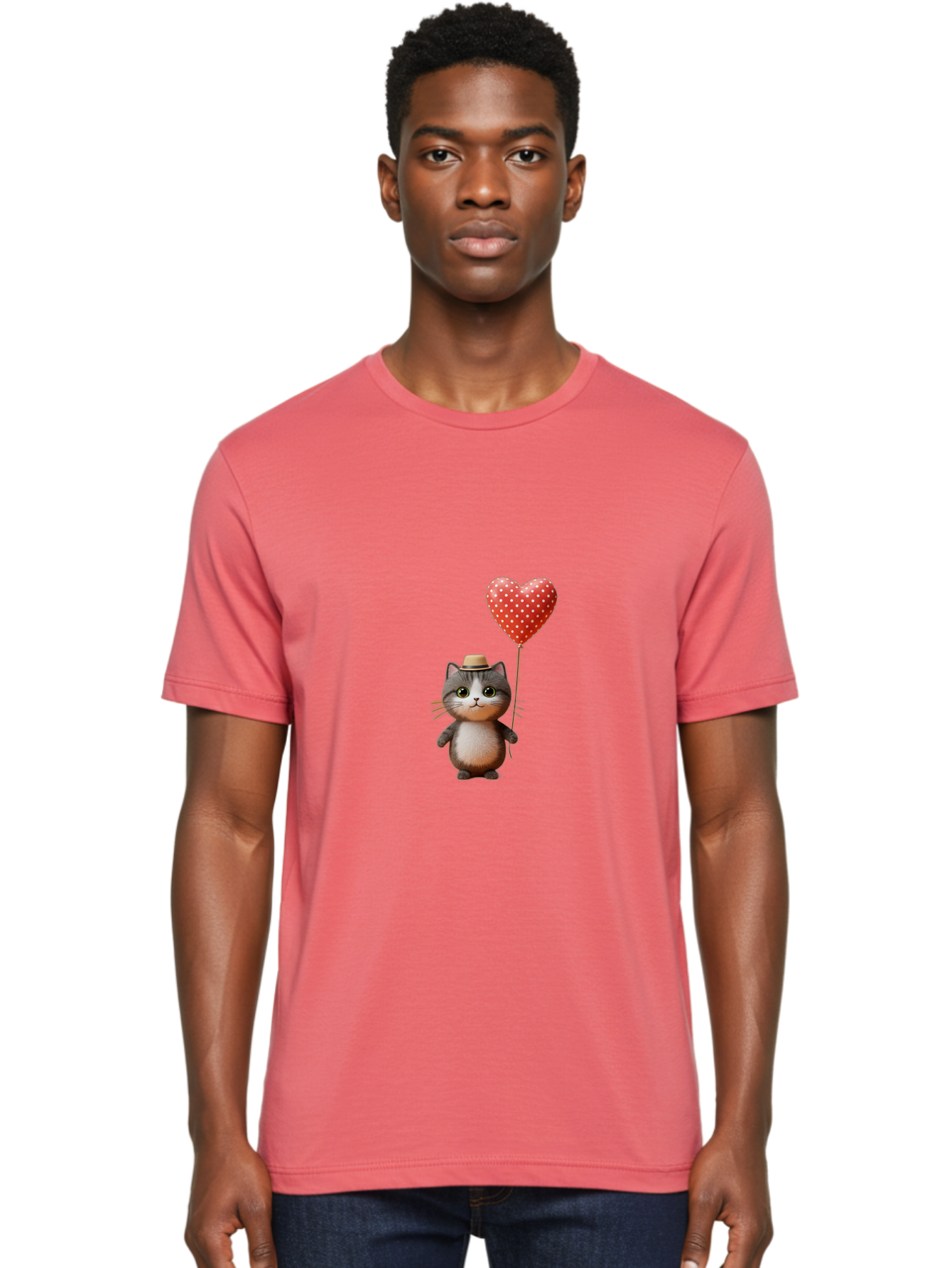 Cat-With-Heart-Balloon-4 Men'S Graphic Tee, 100% Cotton, Comfortable Casual Summer Wear, Machine Washable, Vintage Camera, Old Camera, Antique Camera, Black Camera, Classic Photography, Photography Equipment, Nostalgic Device, Film Camera, Bah711 16