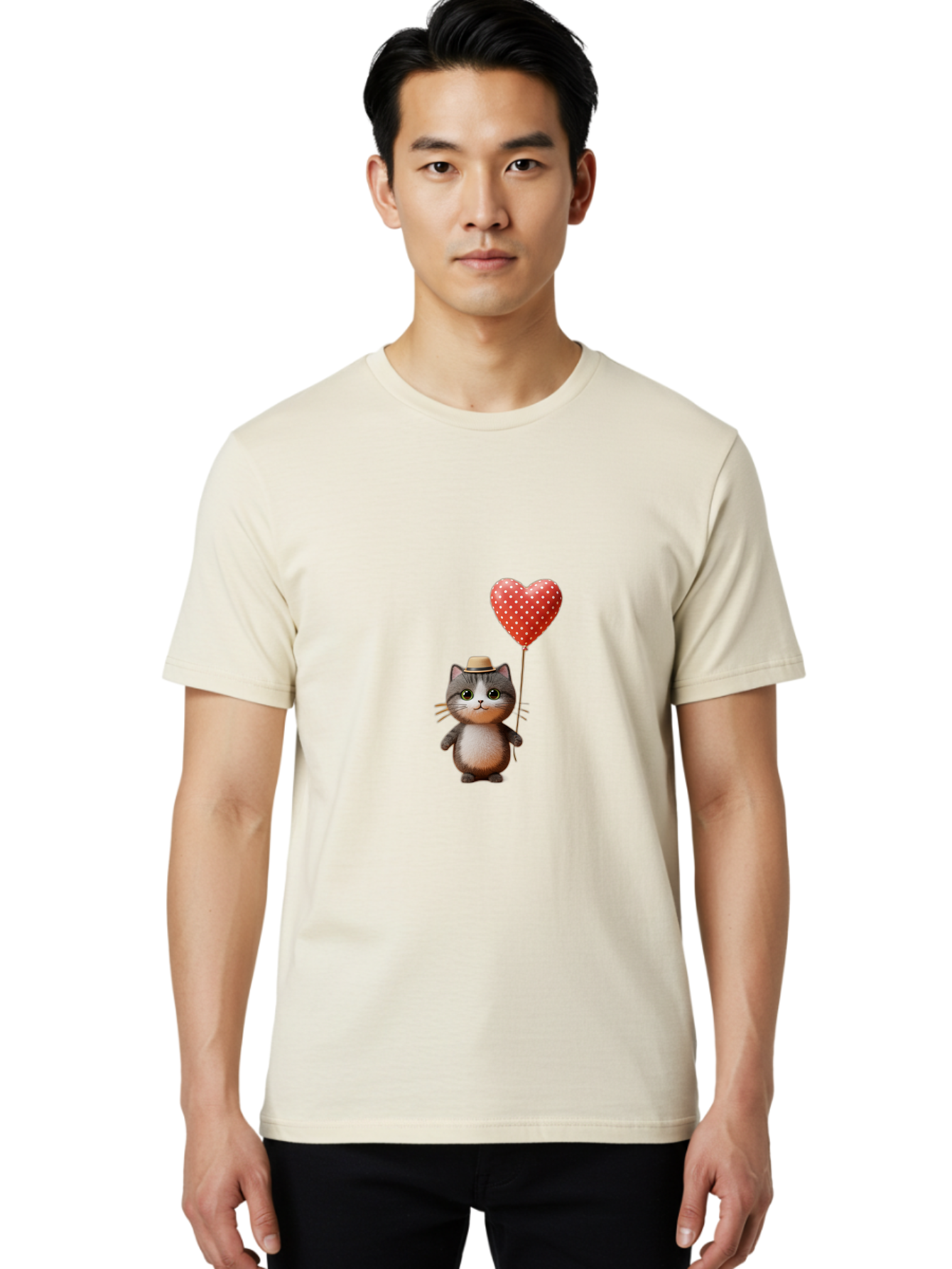 Cat-With-Heart-Balloon-4 Men'S Graphic Tee, 100% Cotton, Comfortable Casual Summer Wear, Machine Washable, Vintage Camera, Old Camera, Antique Camera, Black Camera, Classic Photography, Photography Equipment, Nostalgic Device, Film Camera, Bah711 22