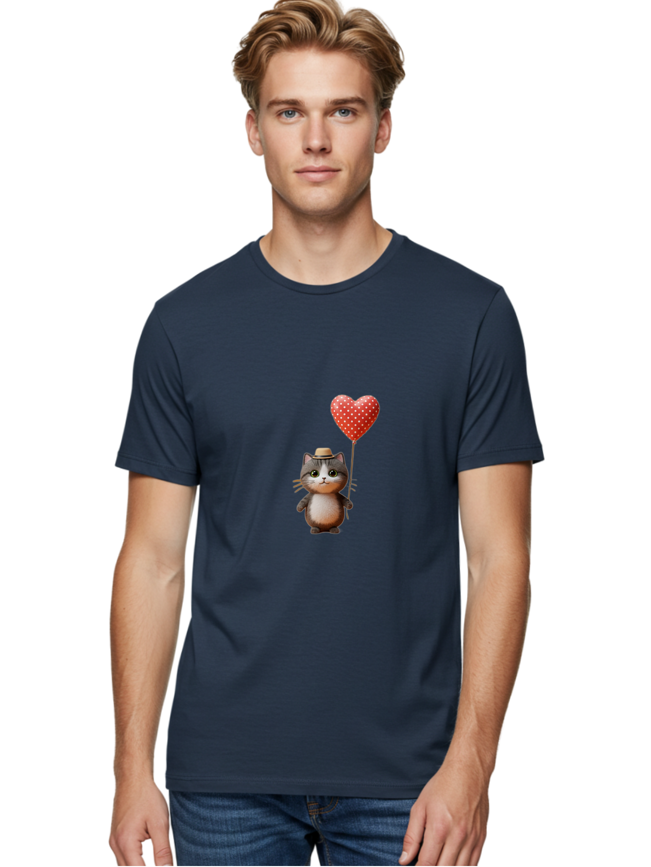 Cat-With-Heart-Balloon-4 Men'S Graphic Tee, 100% Cotton, Comfortable Casual Summer Wear, Machine Washable, Vintage Camera, Old Camera, Antique Camera, Black Camera, Classic Photography, Photography Equipment, Nostalgic Device, Film Camera, Bah711 28