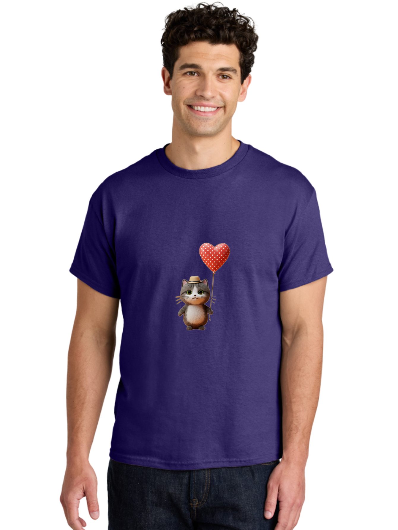 Cat-With-Heart-Balloon-4 Men'S Graphic Tee, 100% Cotton, Comfortable Casual Summer Wear, Machine Washable, Vintage Camera, Old Camera, Antique Camera, Black Camera, Classic Photography, Photography Equipment, Nostalgic Device, Film Camera, Bah711 29