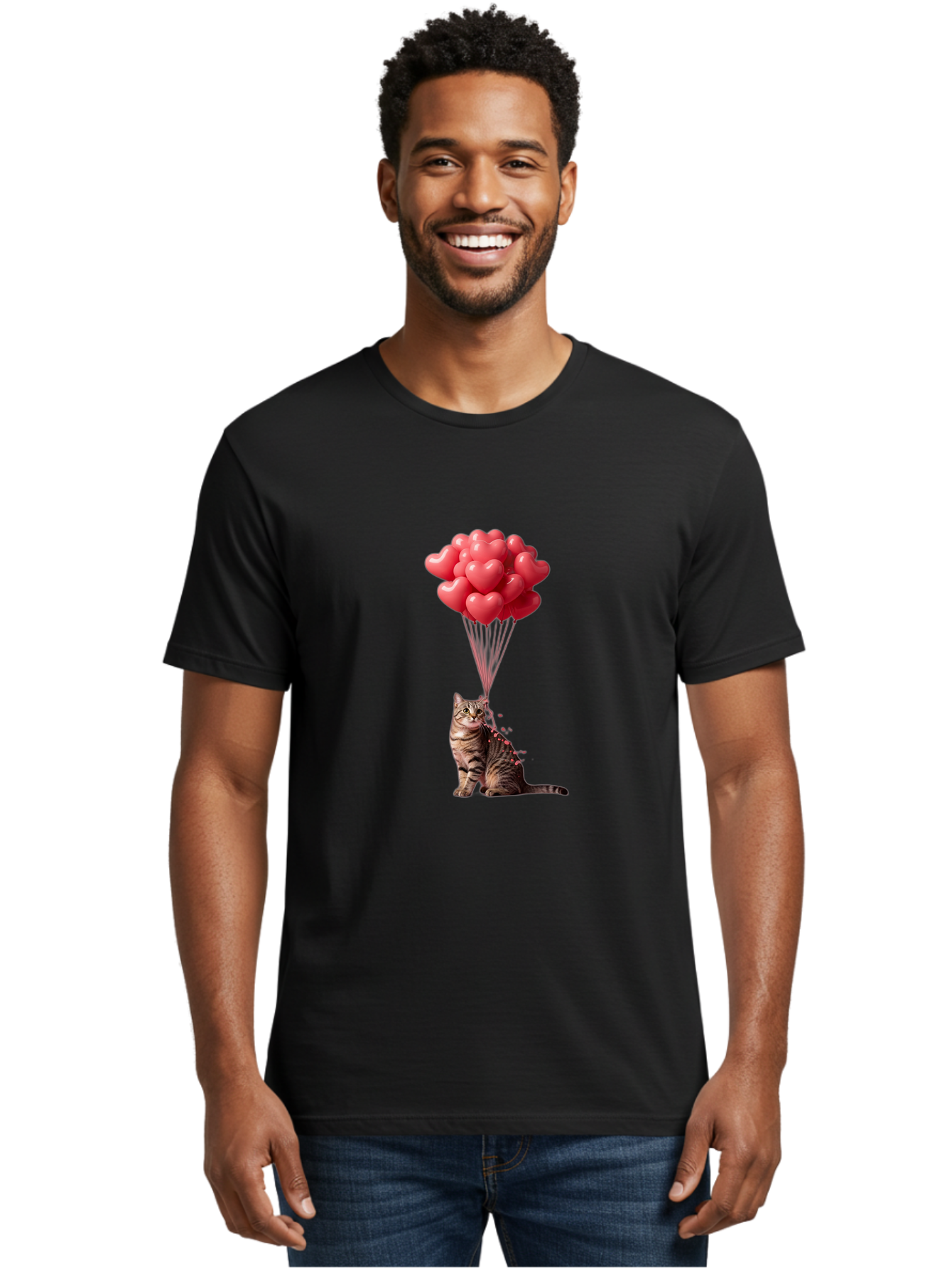Cat-With-Heart-Balloons-1 Men'S Graphic Tee, 100% Cotton, Comfortable Casual Summer Wear, Machine Washable, Vintage Camera, Old Camera, Antique Camera, Black Camera, Classic Photography, Photography Equipment, Nostalgic Device, Film Camera, Bah713 27