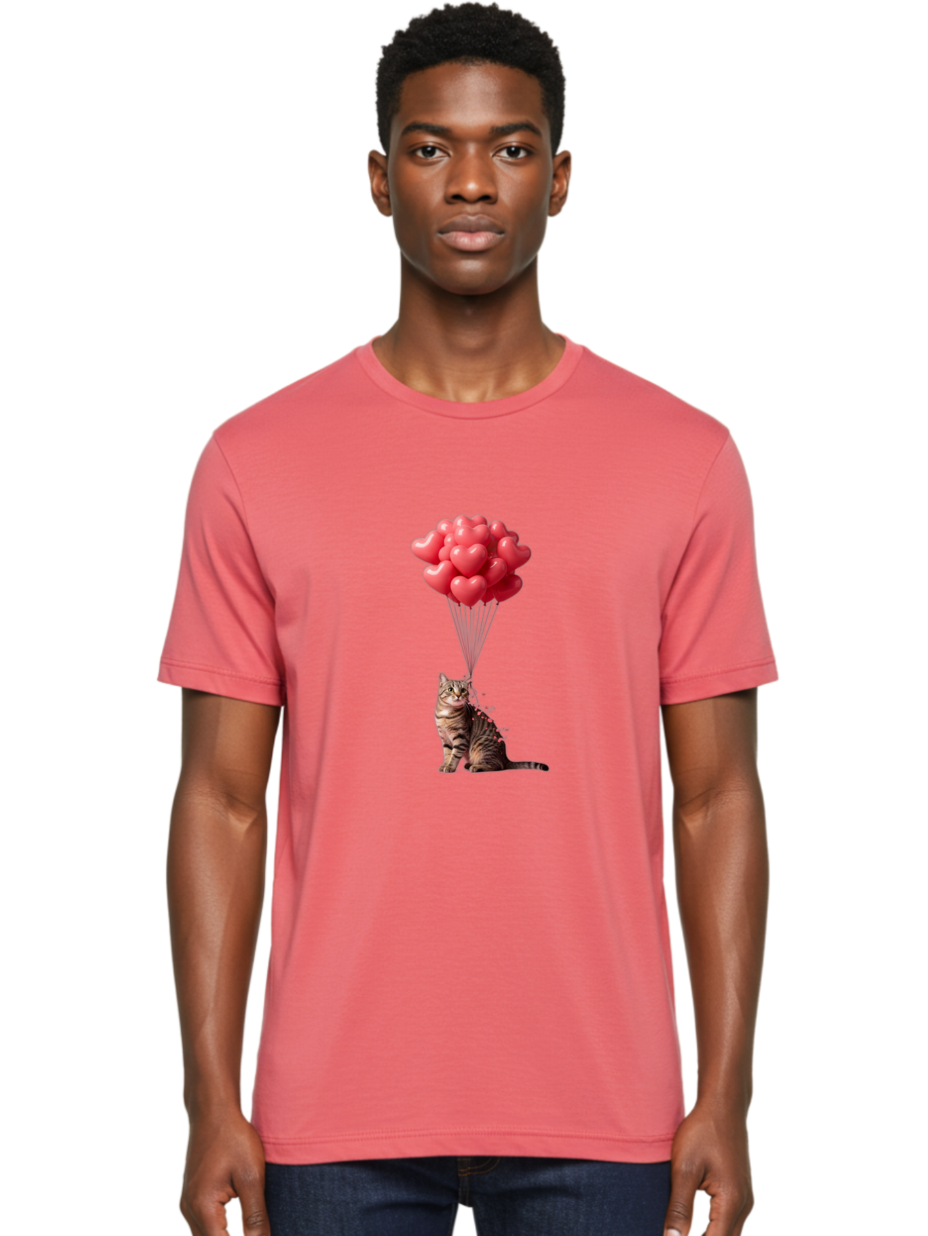 Cat-With-Heart-Balloons-1 Men'S Graphic Tee, 100% Cotton, Comfortable Casual Summer Wear, Machine Washable, Vintage Camera, Old Camera, Antique Camera, Black Camera, Classic Photography, Photography Equipment, Nostalgic Device, Film Camera, Bah713 17
