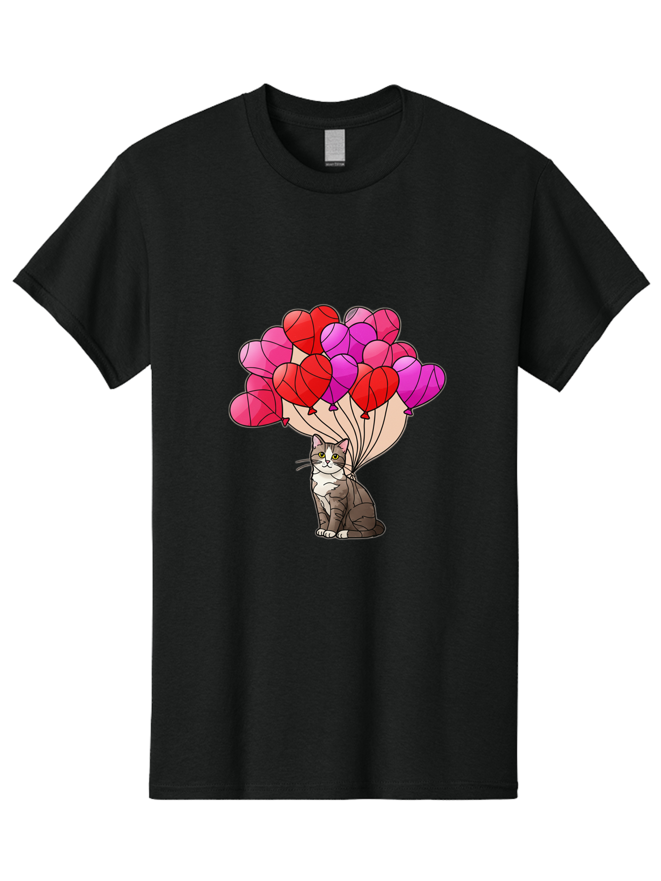 Cat-With-Heart-Balloons-2 Men'S Graphic Tee, 100% Cotton, Comfortable Casual Summer Wear, Machine Washable, Vintage Camera, Old Camera, Antique Camera, Black Camera, Classic Photography, Photography Equipment, Nostalgic Device, Film Camera, Bah714 8