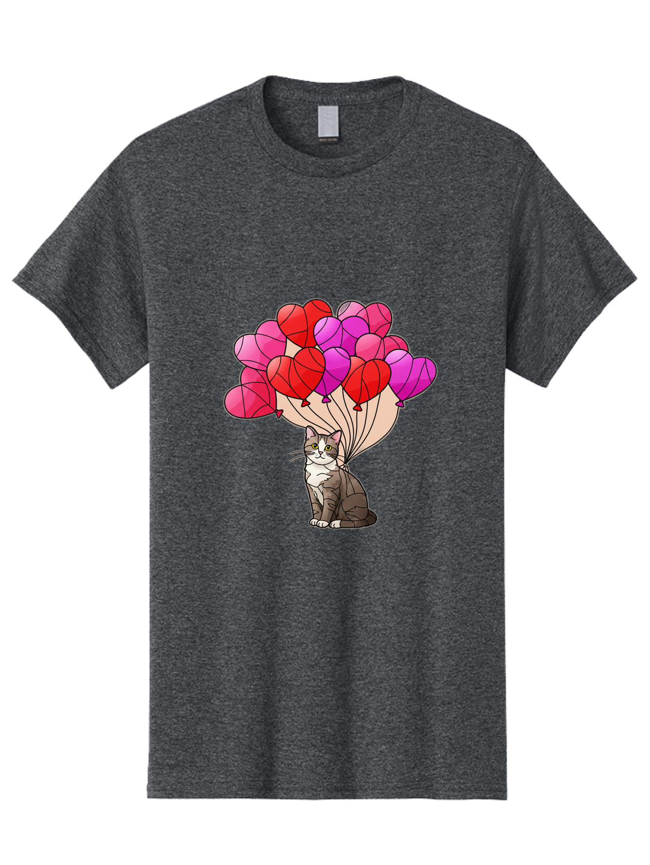Cat-With-Heart-Balloons-2 Men'S Graphic Tee, 100% Cotton, Comfortable Casual Summer Wear, Machine Washable, Vintage Camera, Old Camera, Antique Camera, Black Camera, Classic Photography, Photography Equipment, Nostalgic Device, Film Camera, Bah714 7