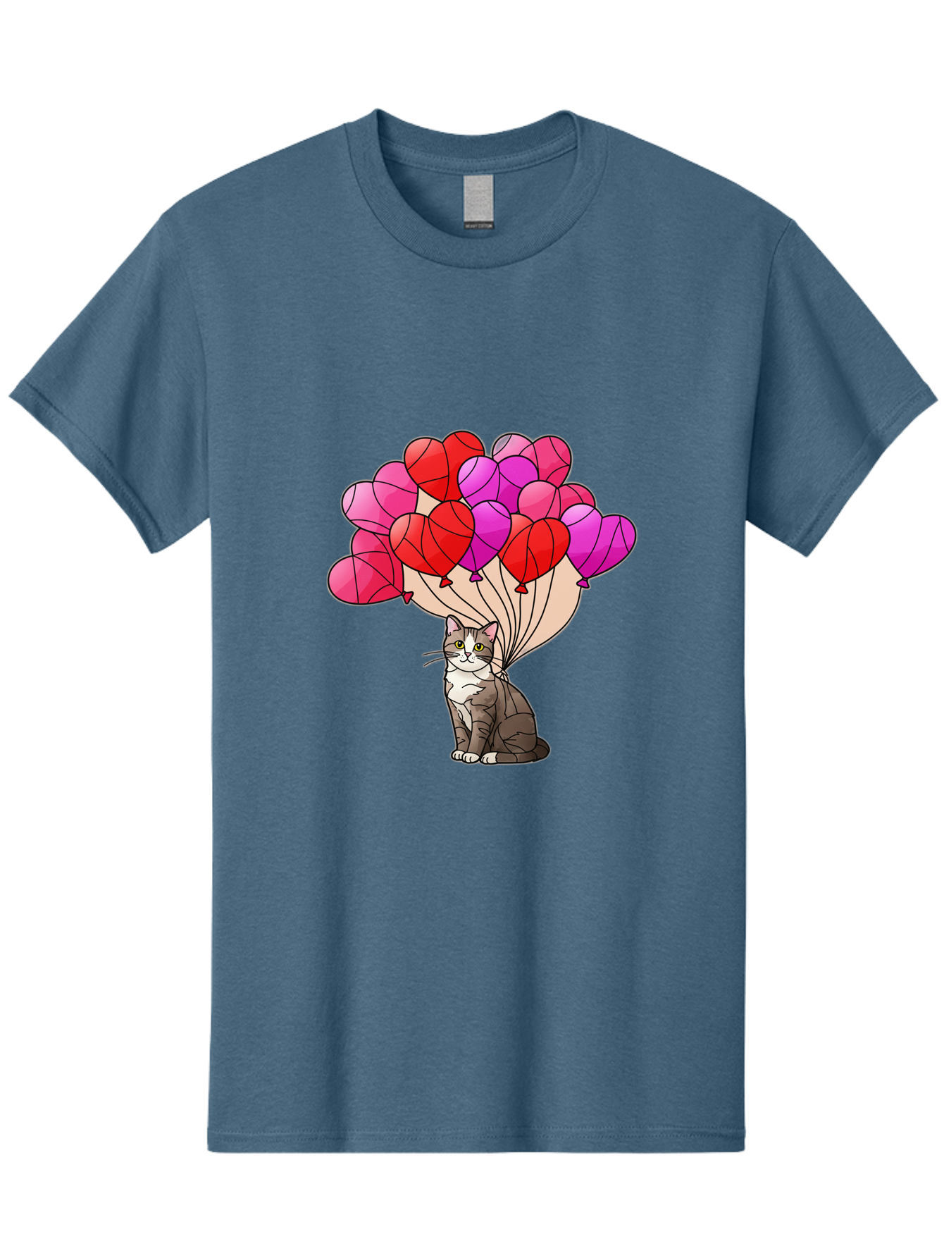Cat-With-Heart-Balloons-2 Men'S Graphic Tee, 100% Cotton, Comfortable Casual Summer Wear, Machine Washable, Vintage Camera, Old Camera, Antique Camera, Black Camera, Classic Photography, Photography Equipment, Nostalgic Device, Film Camera, Bah714 6