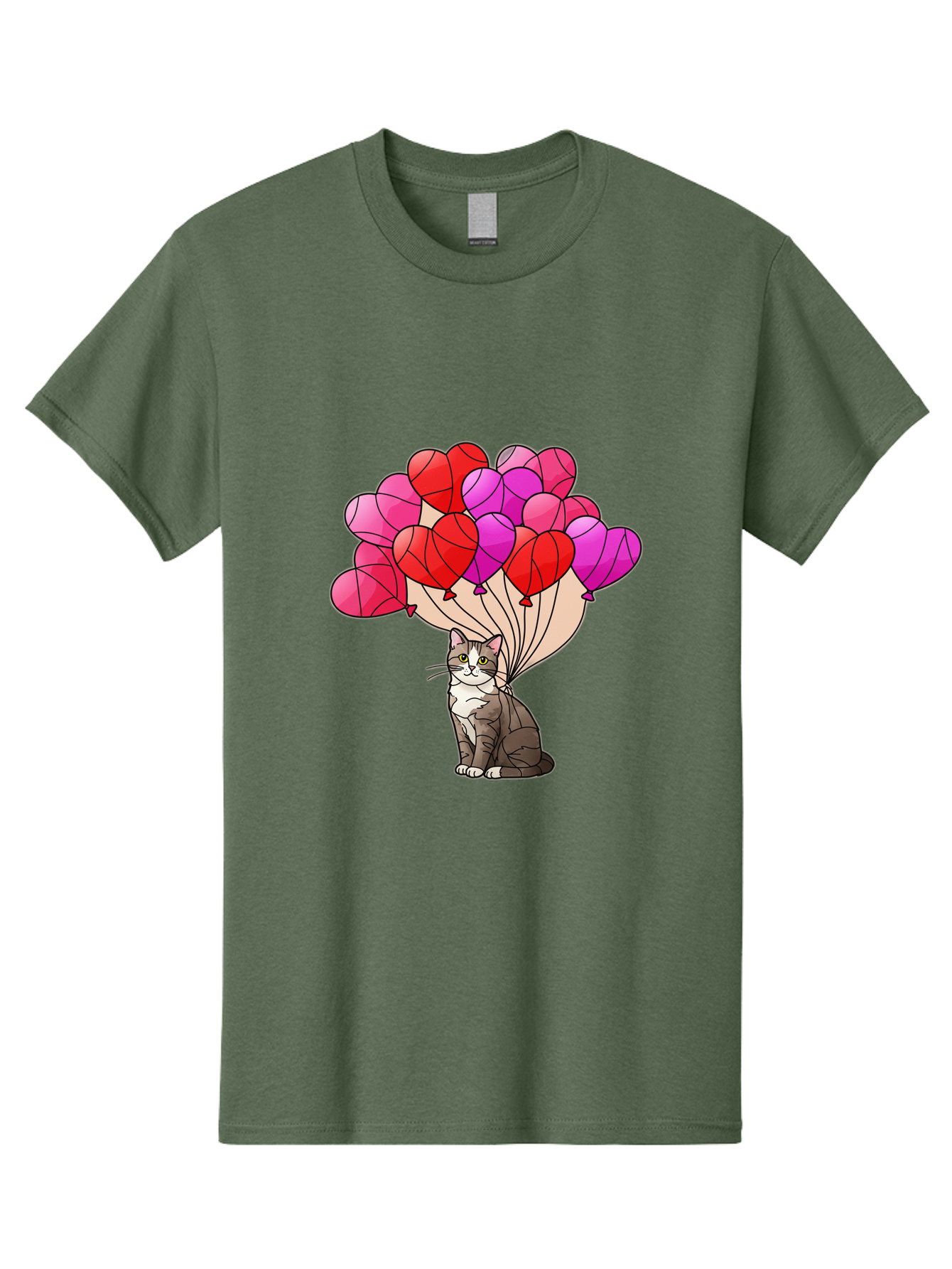 Cat-With-Heart-Balloons-2 Men'S Graphic Tee, 100% Cotton, Comfortable Casual Summer Wear, Machine Washable, Vintage Camera, Old Camera, Antique Camera, Black Camera, Classic Photography, Photography Equipment, Nostalgic Device, Film Camera, Bah714 11