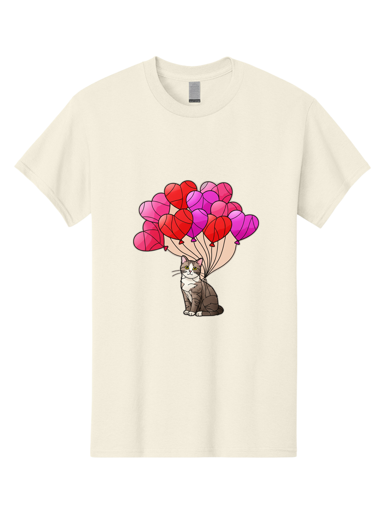 Cat-With-Heart-Balloons-2 Men'S Graphic Tee, 100% Cotton, Comfortable Casual Summer Wear, Machine Washable, Vintage Camera, Old Camera, Antique Camera, Black Camera, Classic Photography, Photography Equipment, Nostalgic Device, Film Camera, Bah714 14