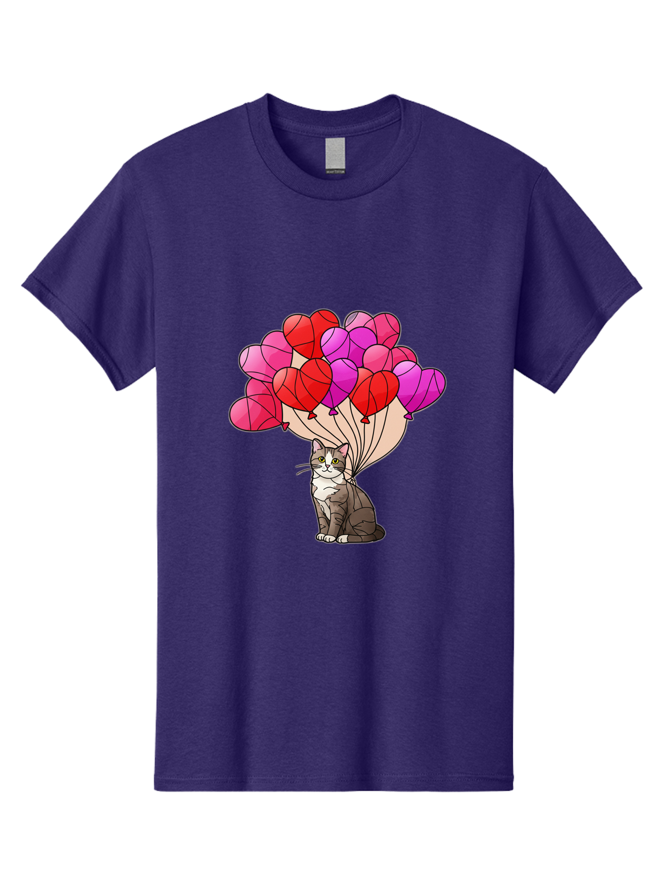 Cat-With-Heart-Balloons-2 Men'S Graphic Tee, 100% Cotton, Comfortable Casual Summer Wear, Machine Washable, Vintage Camera, Old Camera, Antique Camera, Black Camera, Classic Photography, Photography Equipment, Nostalgic Device, Film Camera, Bah714 3