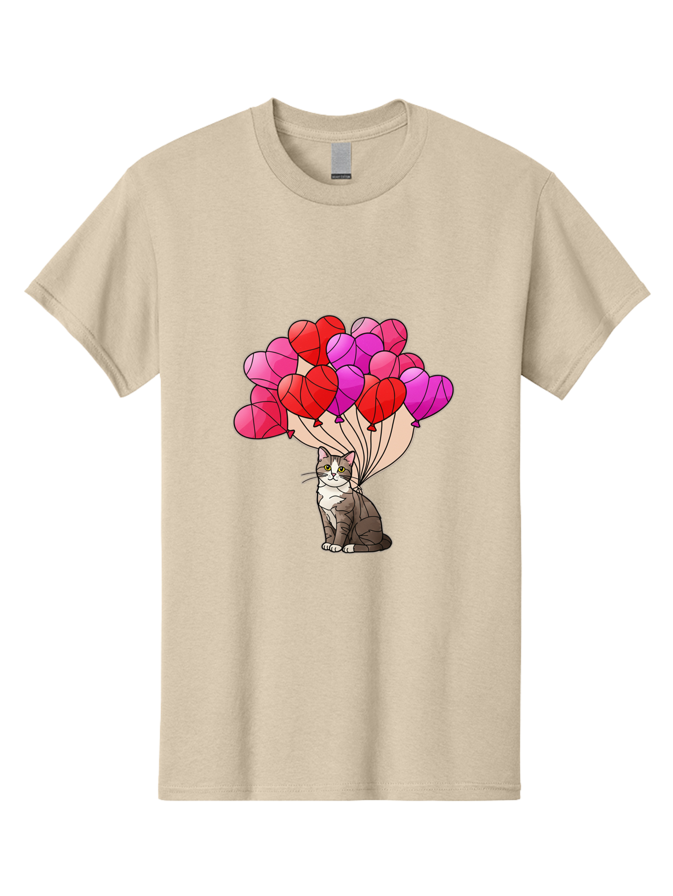 Cat-With-Heart-Balloons-2 Men'S Graphic Tee, 100% Cotton, Comfortable Casual Summer Wear, Machine Washable, Vintage Camera, Old Camera, Antique Camera, Black Camera, Classic Photography, Photography Equipment, Nostalgic Device, Film Camera, Bah714 5
