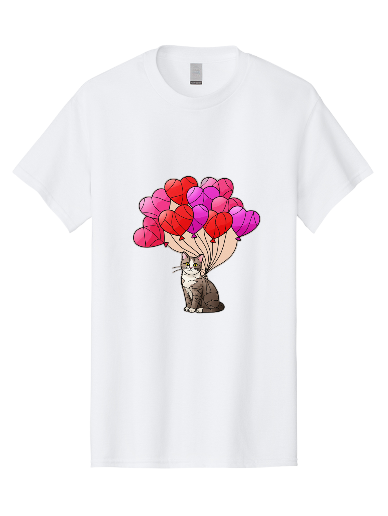 Cat-With-Heart-Balloons-2 Men'S Graphic Tee, 100% Cotton, Comfortable Casual Summer Wear, Machine Washable, Vintage Camera, Old Camera, Antique Camera, Black Camera, Classic Photography, Photography Equipment, Nostalgic Device, Film Camera, Bah714 9