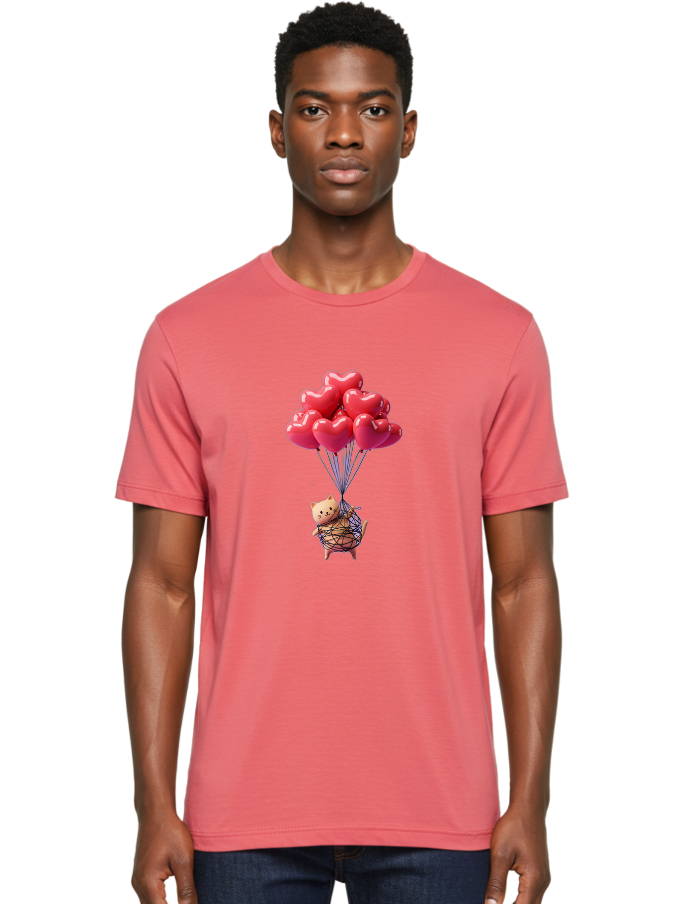 Cat-With-Heart-Balloons Men'S Graphic Tee, 100% Cotton, Comfortable Casual Summer Wear, Machine Washable, Vintage Camera, Old Camera, Antique Camera, Black Camera, Classic Photography, Photography Equipment, Nostalgic Device, Film Camera, Bah715 18