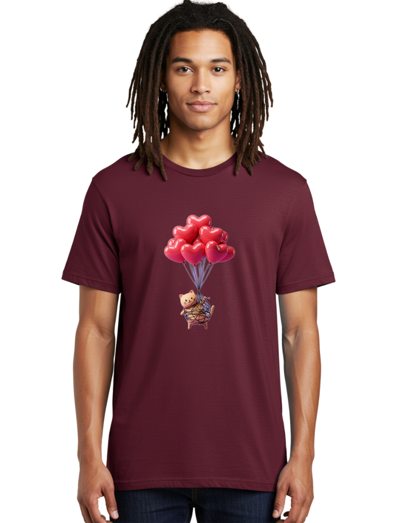 Cat-With-Heart-Balloons Men'S Graphic Tee, 100% Cotton, Comfortable Casual Summer Wear, Machine Washable, Vintage Camera, Old Camera, Antique Camera, Black Camera, Classic Photography, Photography Equipment, Nostalgic Device, Film Camera, Bah715 24