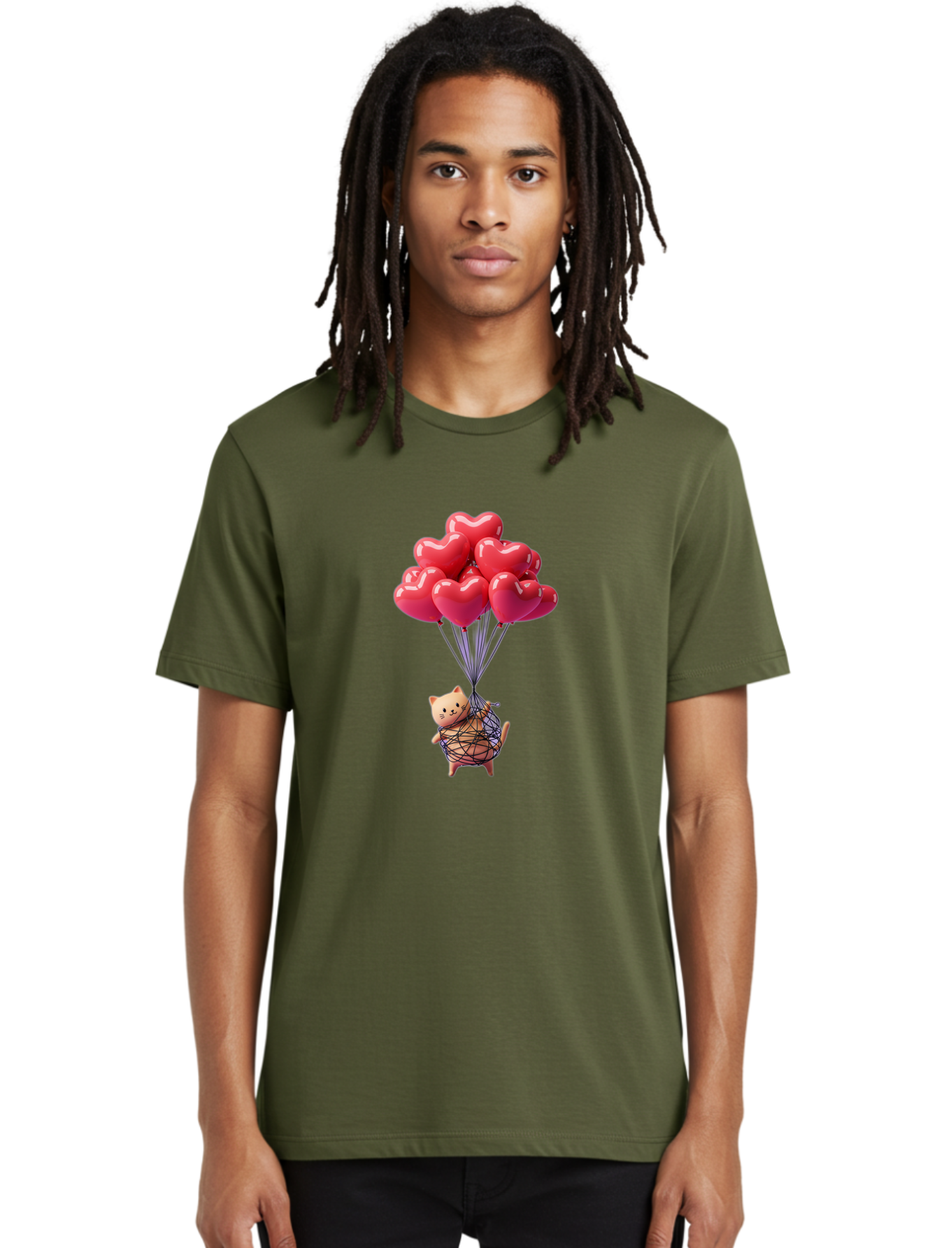 Cat-With-Heart-Balloons Men'S Graphic Tee, 100% Cotton, Comfortable Casual Summer Wear, Machine Washable, Vintage Camera, Old Camera, Antique Camera, Black Camera, Classic Photography, Photography Equipment, Nostalgic Device, Film Camera, Bah715 20