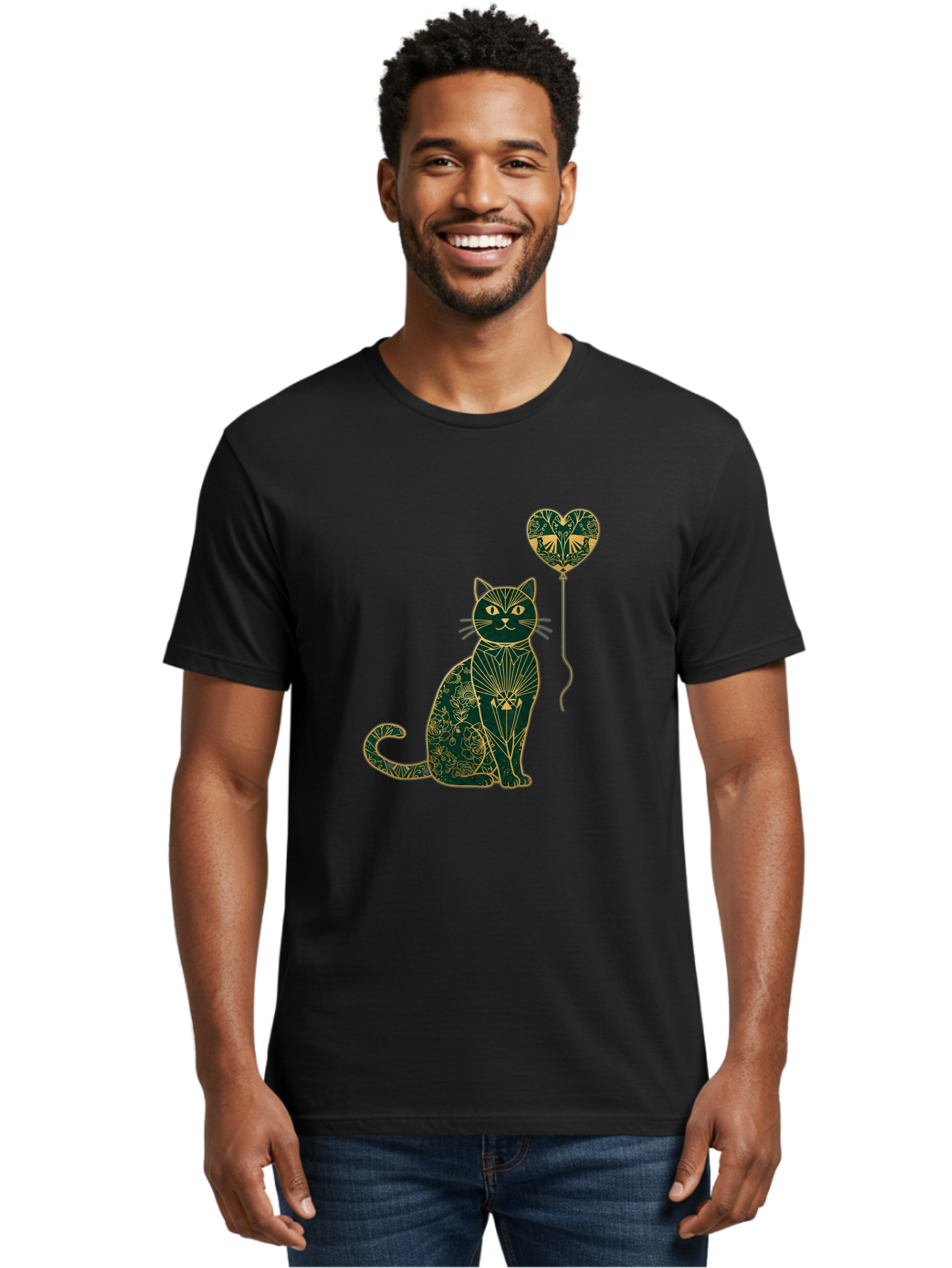 Cat-With-Heart-Shaped-Balloon-1 Men'S Graphic Tee, 100% Cotton, Comfortable Casual Summer Wear, Machine Washable, Vintage Camera, Old Camera, Antique Camera, Black Camera, Classic Photography, Photography Equipment, Nostalgic Device, Bah716 30