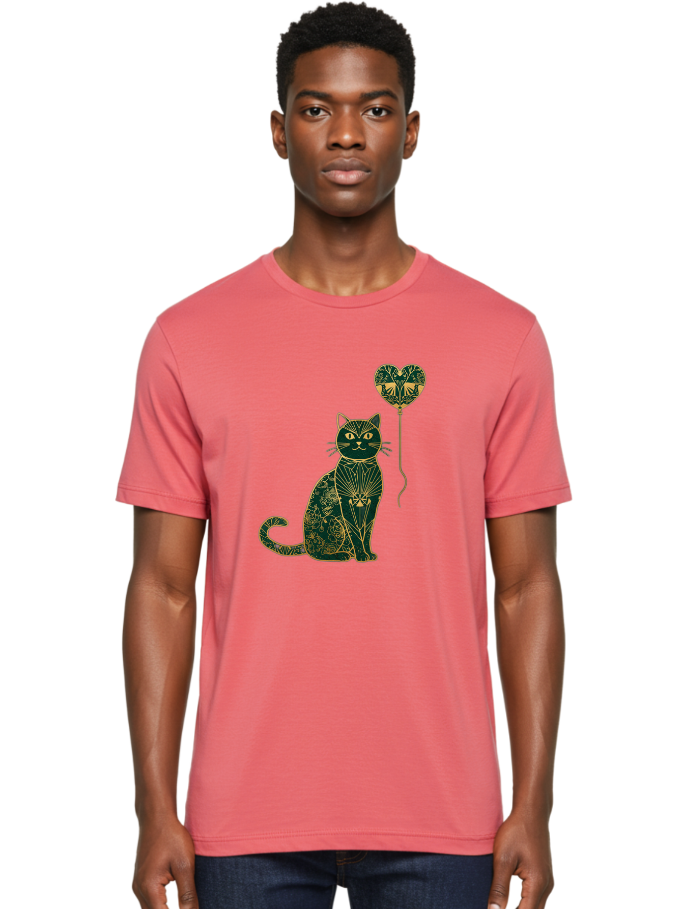 Cat-With-Heart-Shaped-Balloon-1 Men'S Graphic Tee, 100% Cotton, Comfortable Casual Summer Wear, Machine Washable, Vintage Camera, Old Camera, Antique Camera, Black Camera, Classic Photography, Photography Equipment, Nostalgic Device, Bah716 19