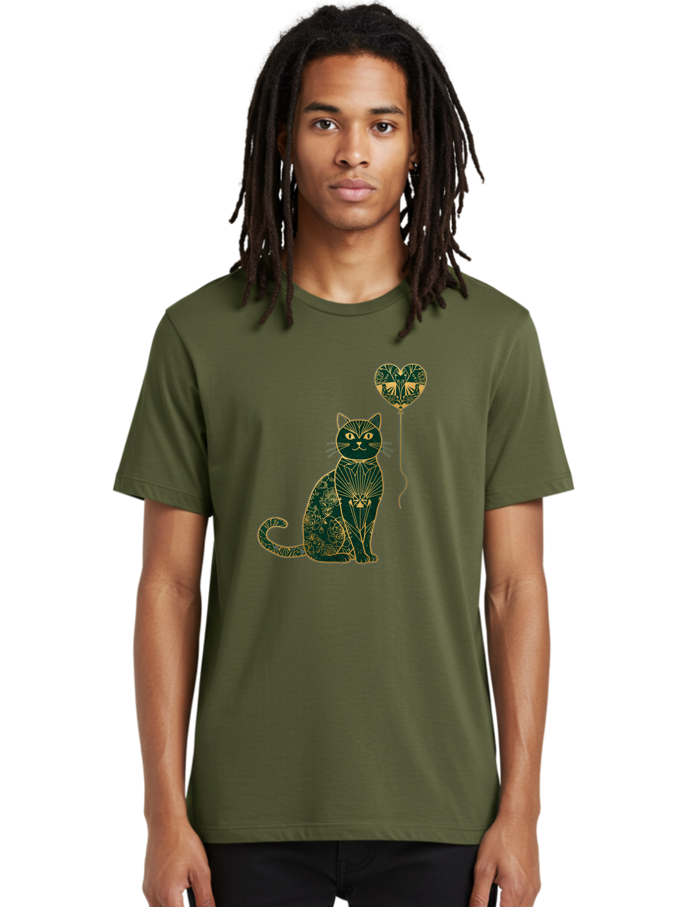 Cat-With-Heart-Shaped-Balloon-1 Men'S Graphic Tee, 100% Cotton, Comfortable Casual Summer Wear, Machine Washable, Vintage Camera, Old Camera, Antique Camera, Black Camera, Classic Photography, Photography Equipment, Nostalgic Device, Bah716 24