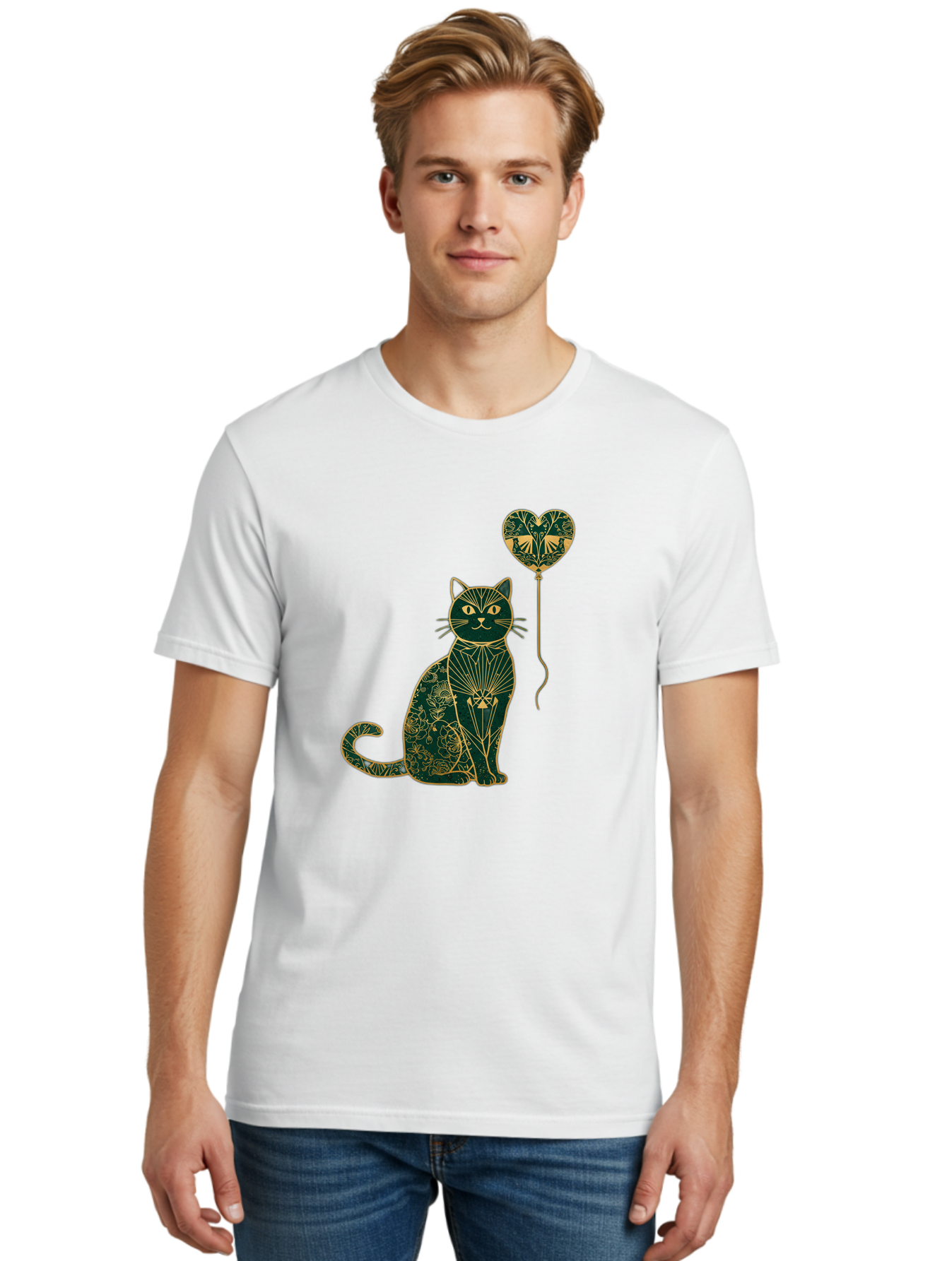 Cat-With-Heart-Shaped-Balloon-1 Men'S Graphic Tee, 100% Cotton, Comfortable Casual Summer Wear, Machine Washable, Vintage Camera, Old Camera, Antique Camera, Black Camera, Classic Photography, Photography Equipment, Nostalgic Device, Bah716 20