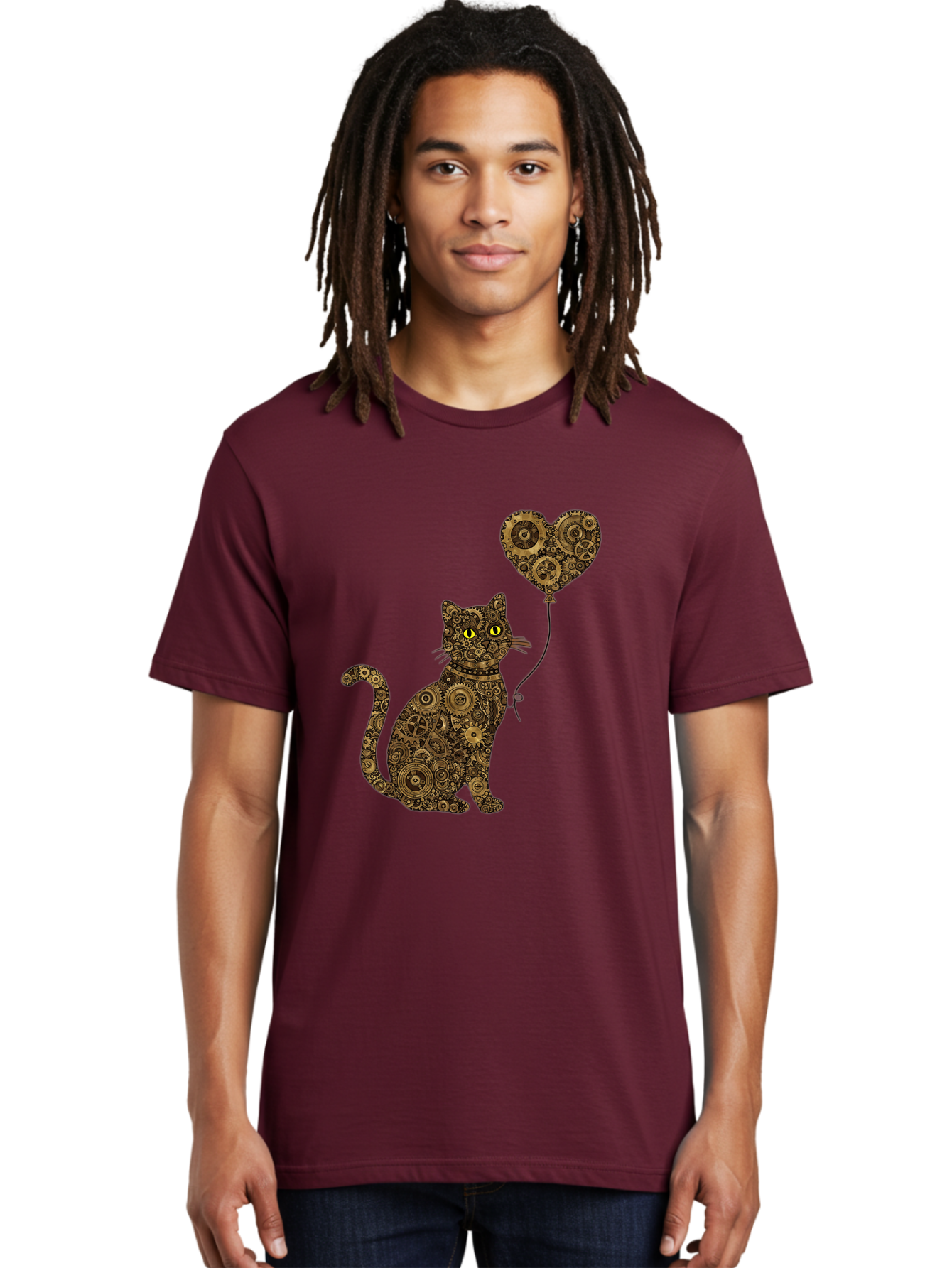 Cat-With-Heart-Shaped-Balloon Men'S Graphic Tee, 100% Cotton, Comfortable Casual Summer Wear, Machine Washable, Vintage Camera, Old Camera, Antique Camera, Black Camera, Classic Photography, Photography Equipment, Nostalgic Device, Bah717 30