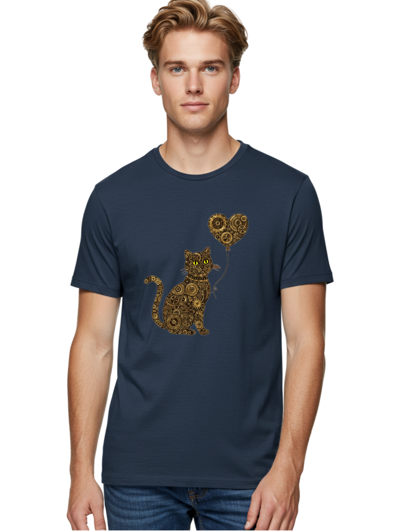 Cat-With-Heart-Shaped-Balloon Men'S Graphic Tee, 100% Cotton, Comfortable Casual Summer Wear, Machine Washable, Vintage Camera, Old Camera, Antique Camera, Black Camera, Classic Photography, Photography Equipment, Nostalgic Device, Bah717 28