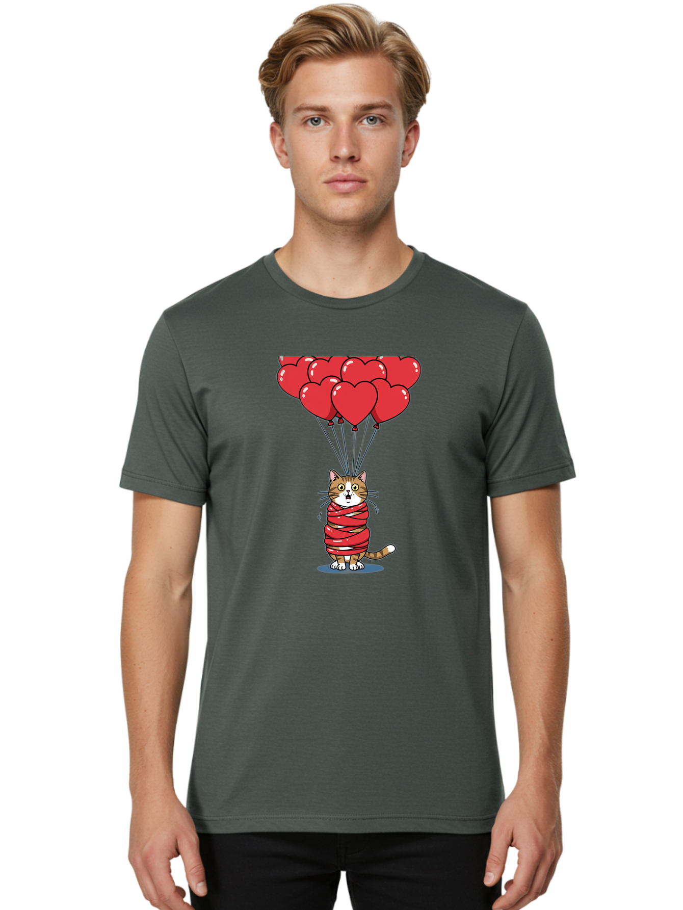 Cat-With-Red-Balloons Men'S Graphic Tee, 100% Cotton, Comfortable Casual Summer Wear, Machine Washable, Vintage Camera, Old Camera, Antique Camera, Black Camera, Classic Photography, Photography Equipment, Nostalgic Device, Film Camera, Bah719 21