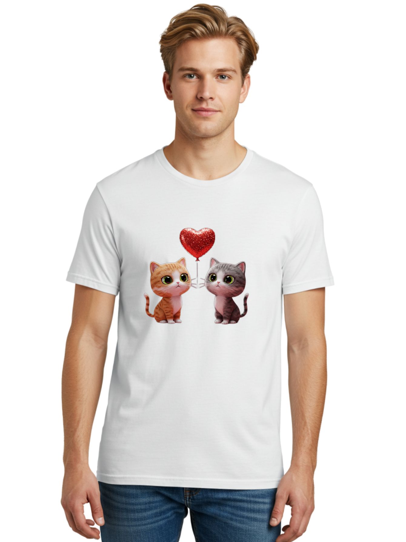 Cats-With-Heart-Balloon-1 Men'S Graphic Tee, 100% Cotton, Comfortable Casual Summer Wear, Machine Washable, Vintage Camera, Old Camera, Antique Camera, Black Camera, Classic Photography, Photography Equipment, Nostalgic Device, Film Camera, Bah722 20