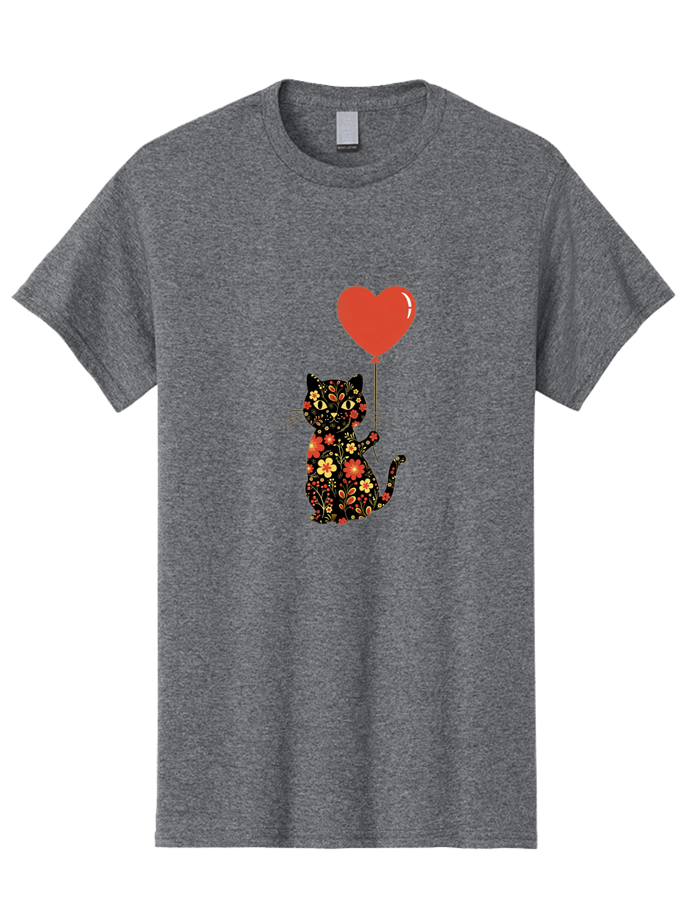 Floral-Cat-Heart-Balloon-1 Men'S Graphic Tee, 100% Cotton, Comfortable Casual Summer Wear, Machine Washable, Vintage Camera, Old Camera, Antique Camera, Black Camera, Classic Photography, Photography Equipment, Nostalgic Device, Film Camera, Bah996 3