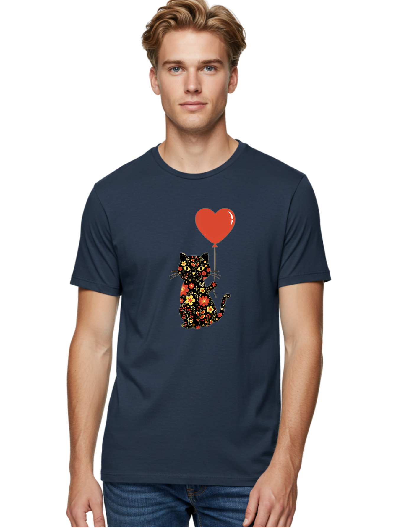 Floral-Cat-Heart-Balloon-1 Men'S Graphic Tee, 100% Cotton, Comfortable Casual Summer Wear, Machine Washable, Vintage Camera, Old Camera, Antique Camera, Black Camera, Classic Photography, Photography Equipment, Nostalgic Device, Film Camera, Bah996 29