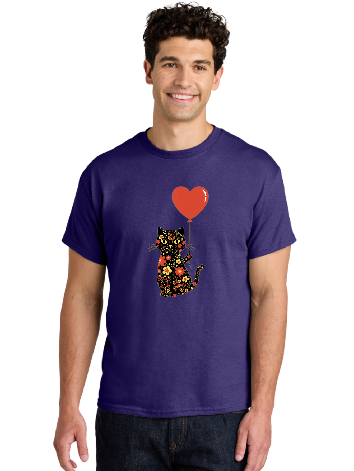 Floral-Cat-Heart-Balloon-1 Men'S Graphic Tee, 100% Cotton, Comfortable Casual Summer Wear, Machine Washable, Vintage Camera, Old Camera, Antique Camera, Black Camera, Classic Photography, Photography Equipment, Nostalgic Device, Film Camera, Bah996 19