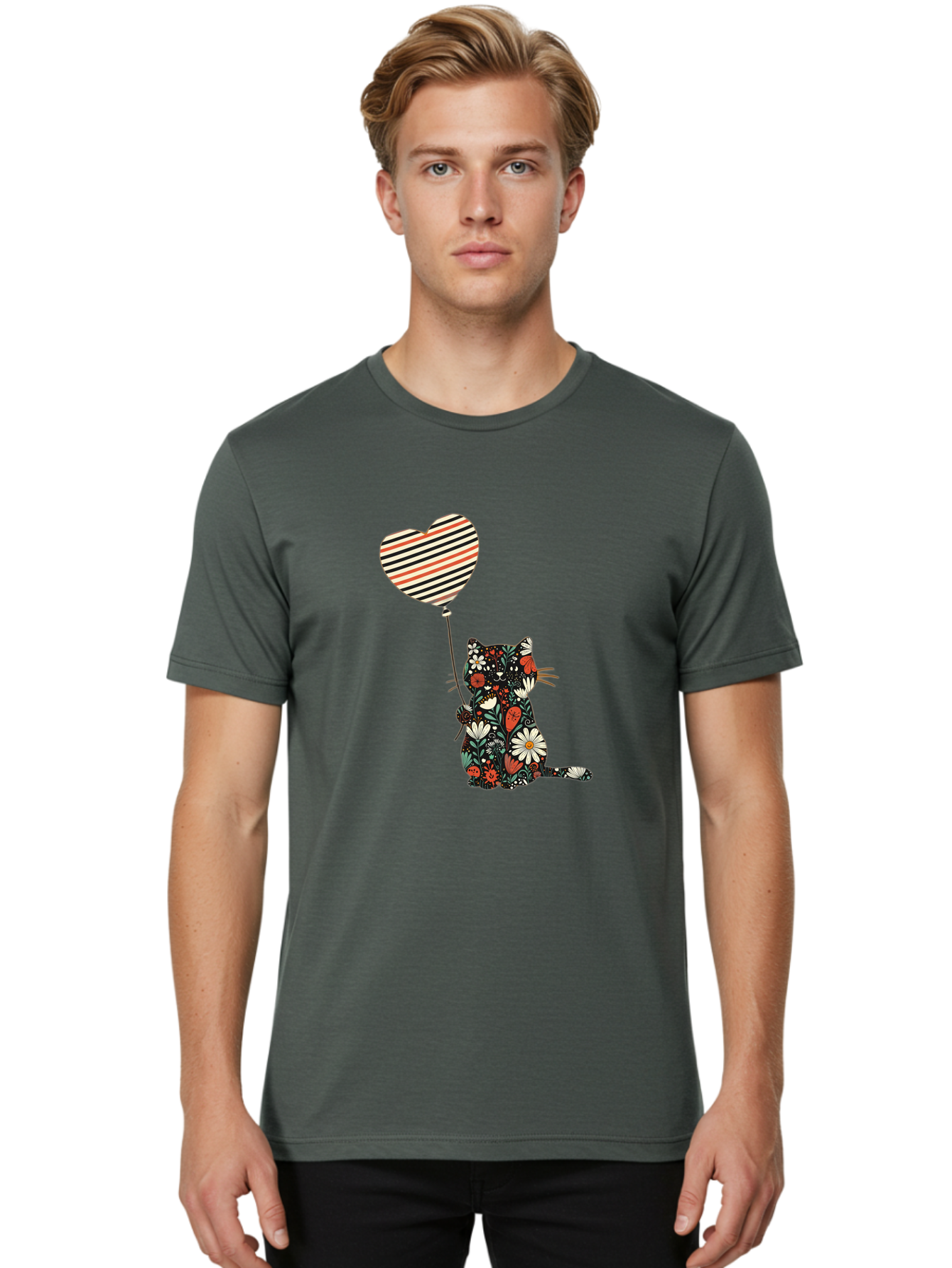 Floral-Cat-Heart-Balloon Men'S Graphic Tee, 100% Cotton, Comfortable Casual Summer Wear, Machine Washable, Vintage Camera, Old Camera, Antique Camera, Black Camera, Classic Photography, Photography Equipment, Nostalgic Device, Film Camera, Bah997 28