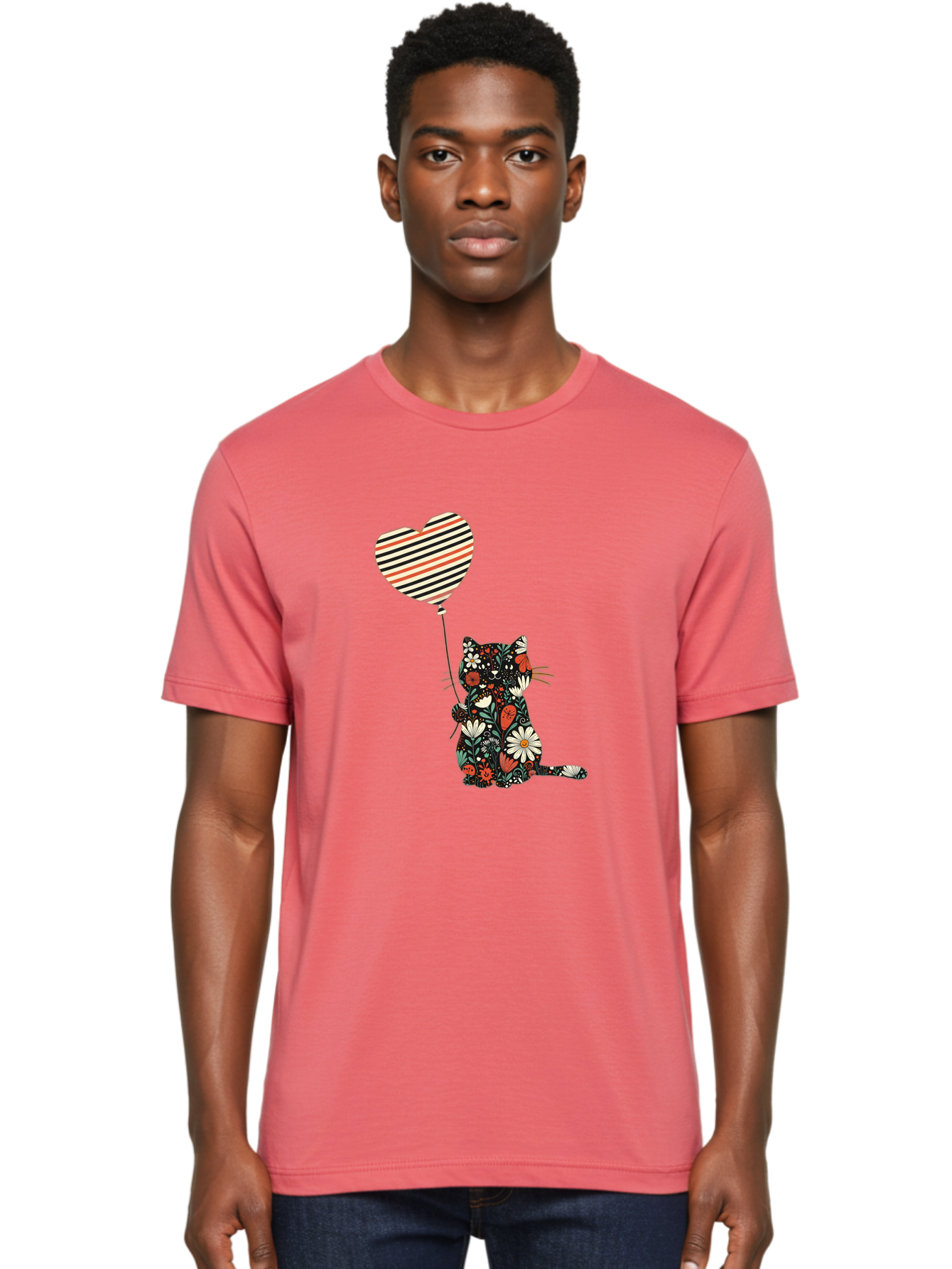 Floral-Cat-Heart-Balloon Men'S Graphic Tee, 100% Cotton, Comfortable Casual Summer Wear, Machine Washable, Vintage Camera, Old Camera, Antique Camera, Black Camera, Classic Photography, Photography Equipment, Nostalgic Device, Film Camera, Bah997 22